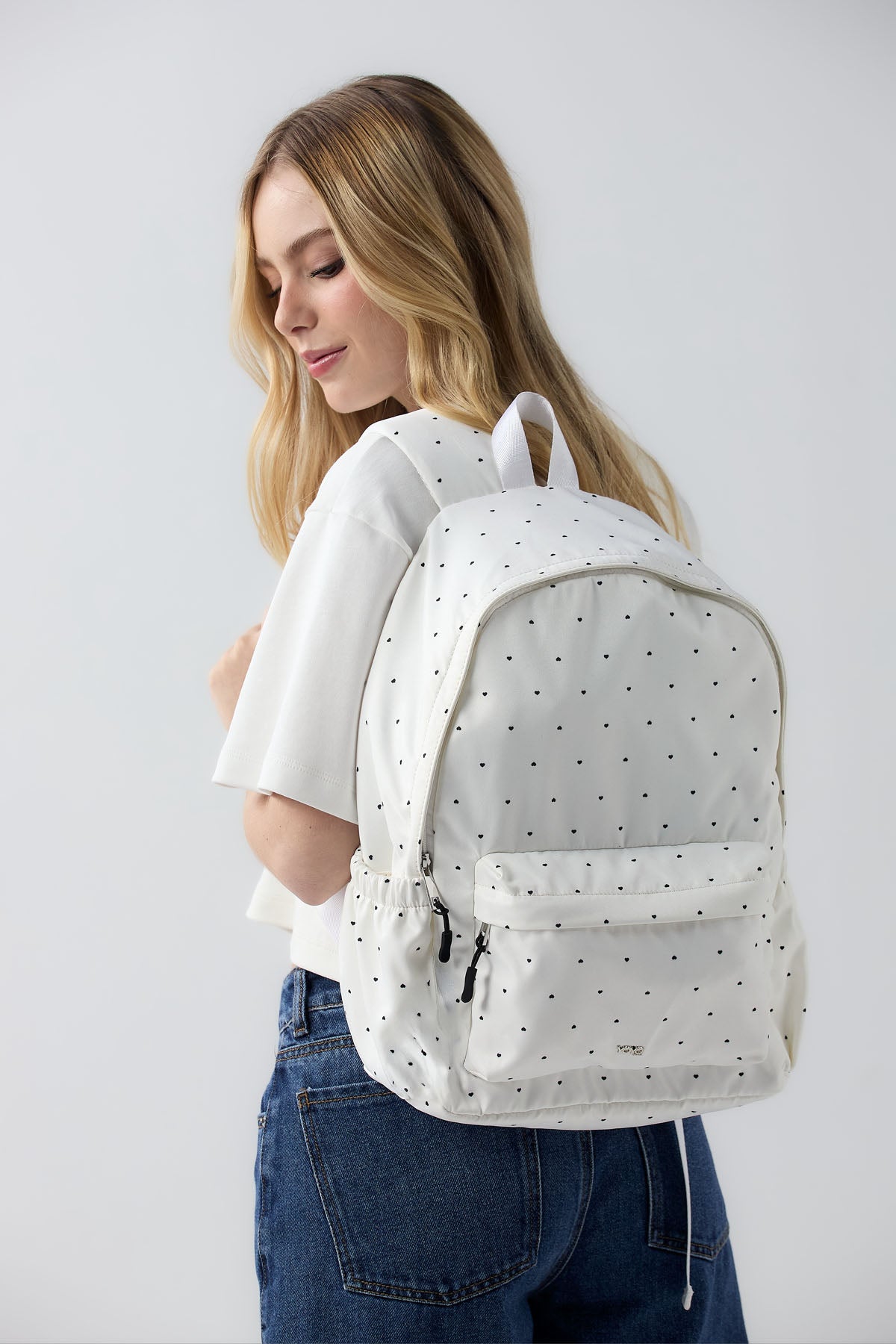 Morral marfil estampado para jóvenes
