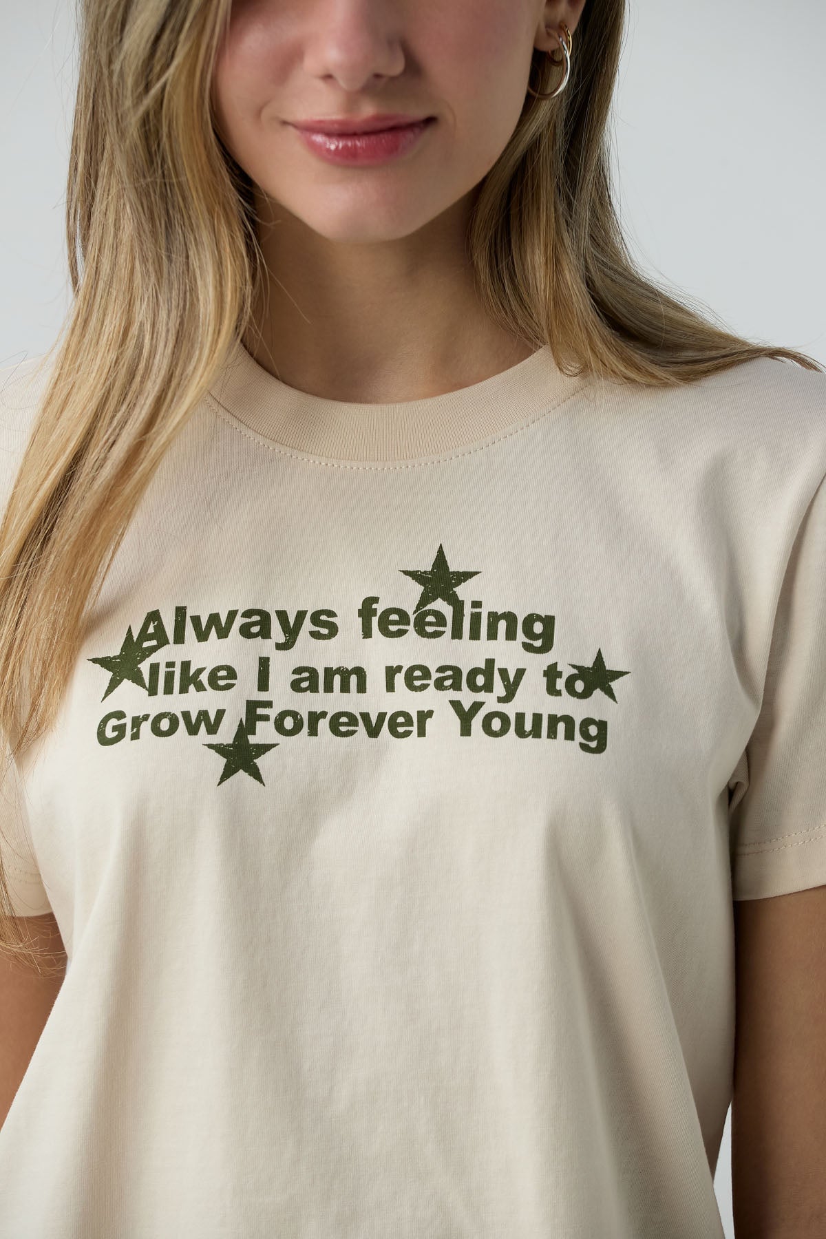 Camiseta marfil fondo entero para jóvenes