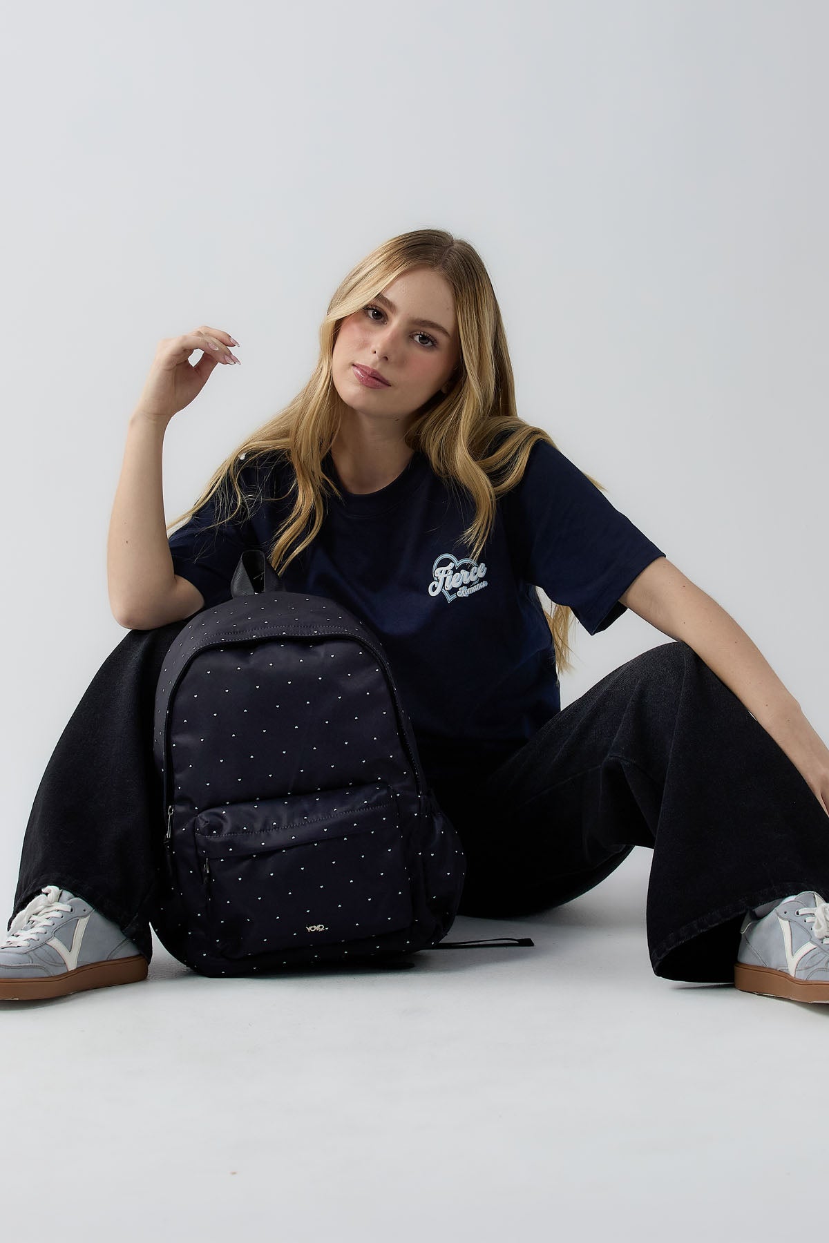 Morral negro estampado para jóvenes