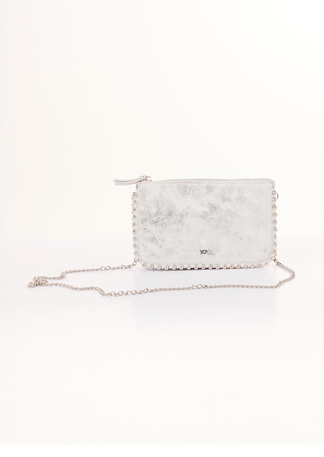 Bandolera marfil con aplique metálico