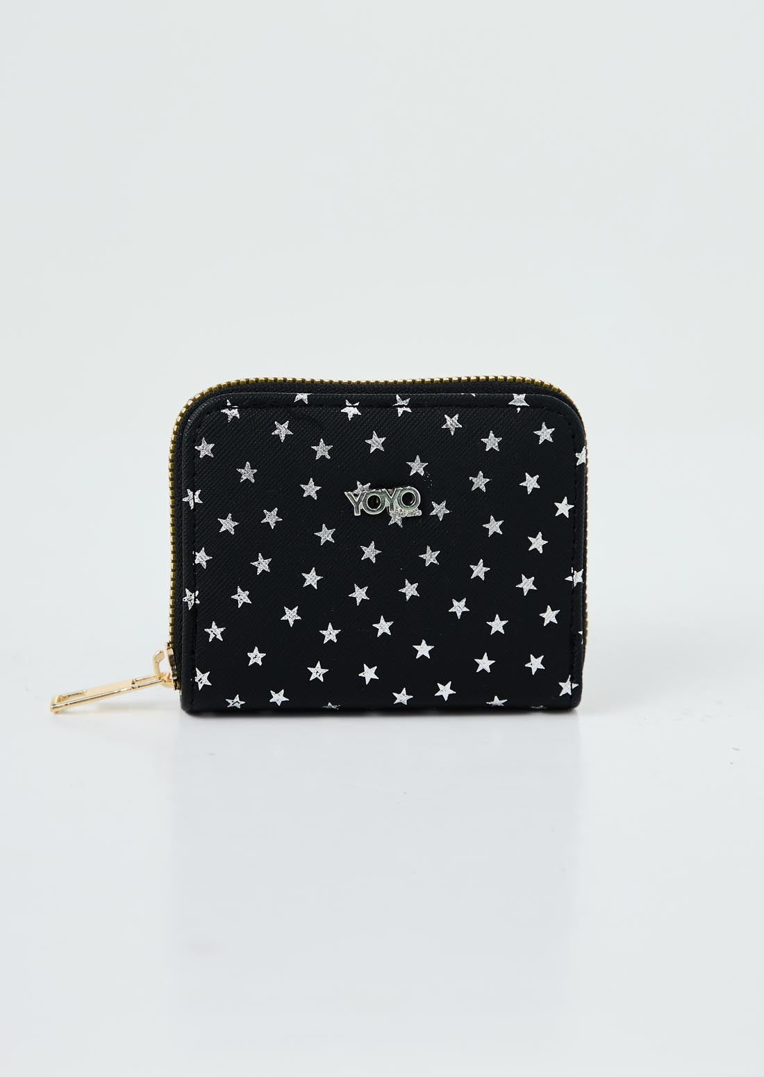 Billetera negra con estrellas