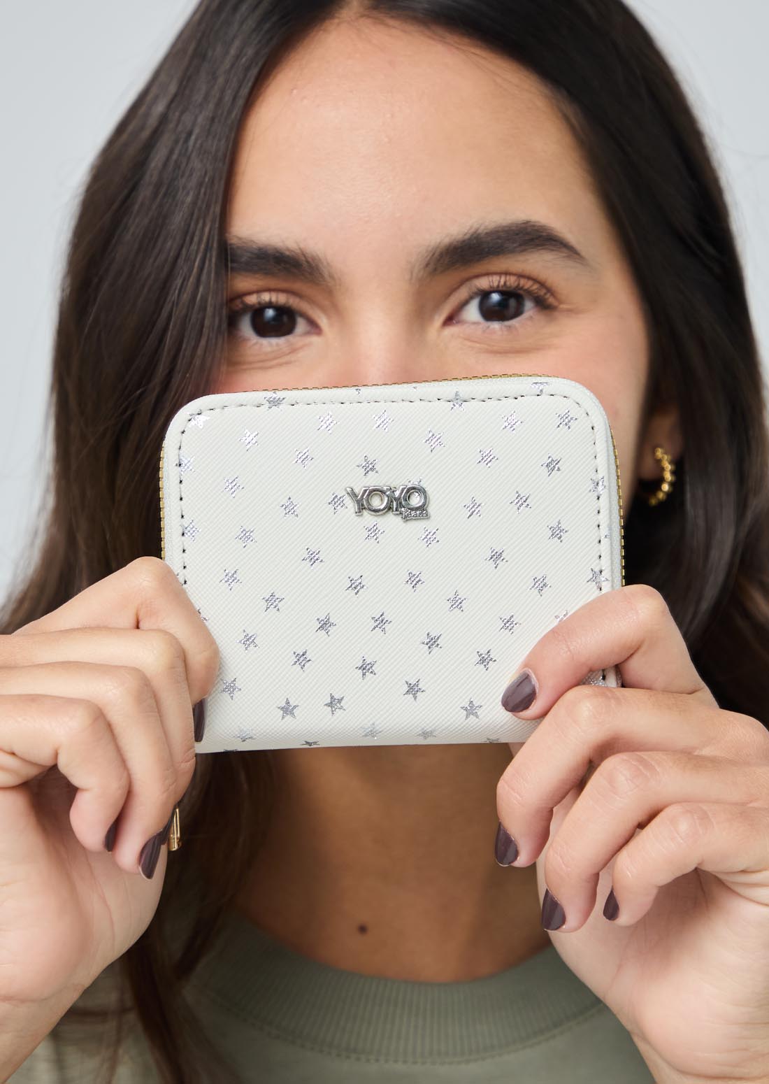 Billetera marfil pequeña con estrellas