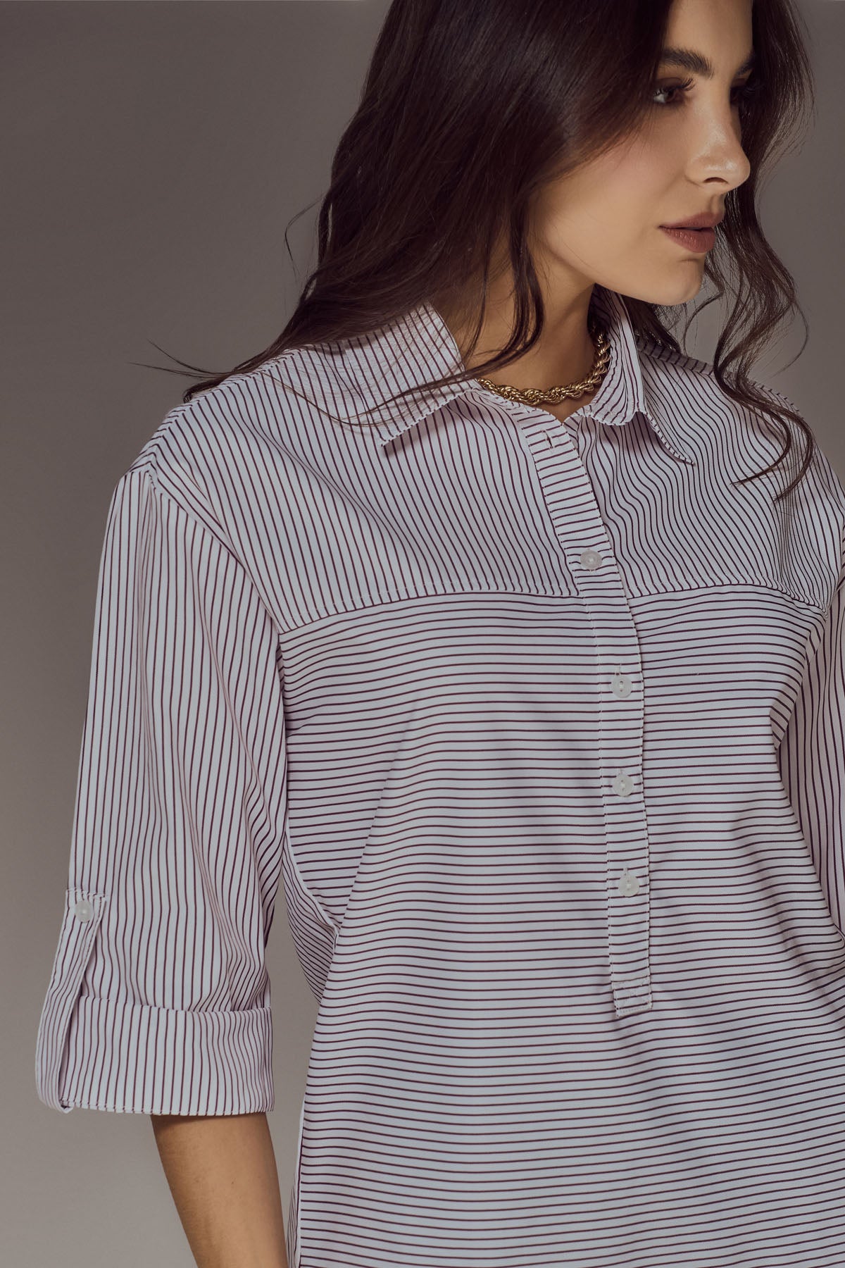 Camisa rojo con perilla para mujer