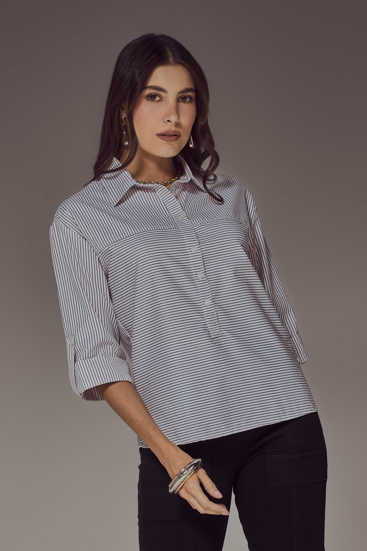 Camisa rojo con perilla para mujer