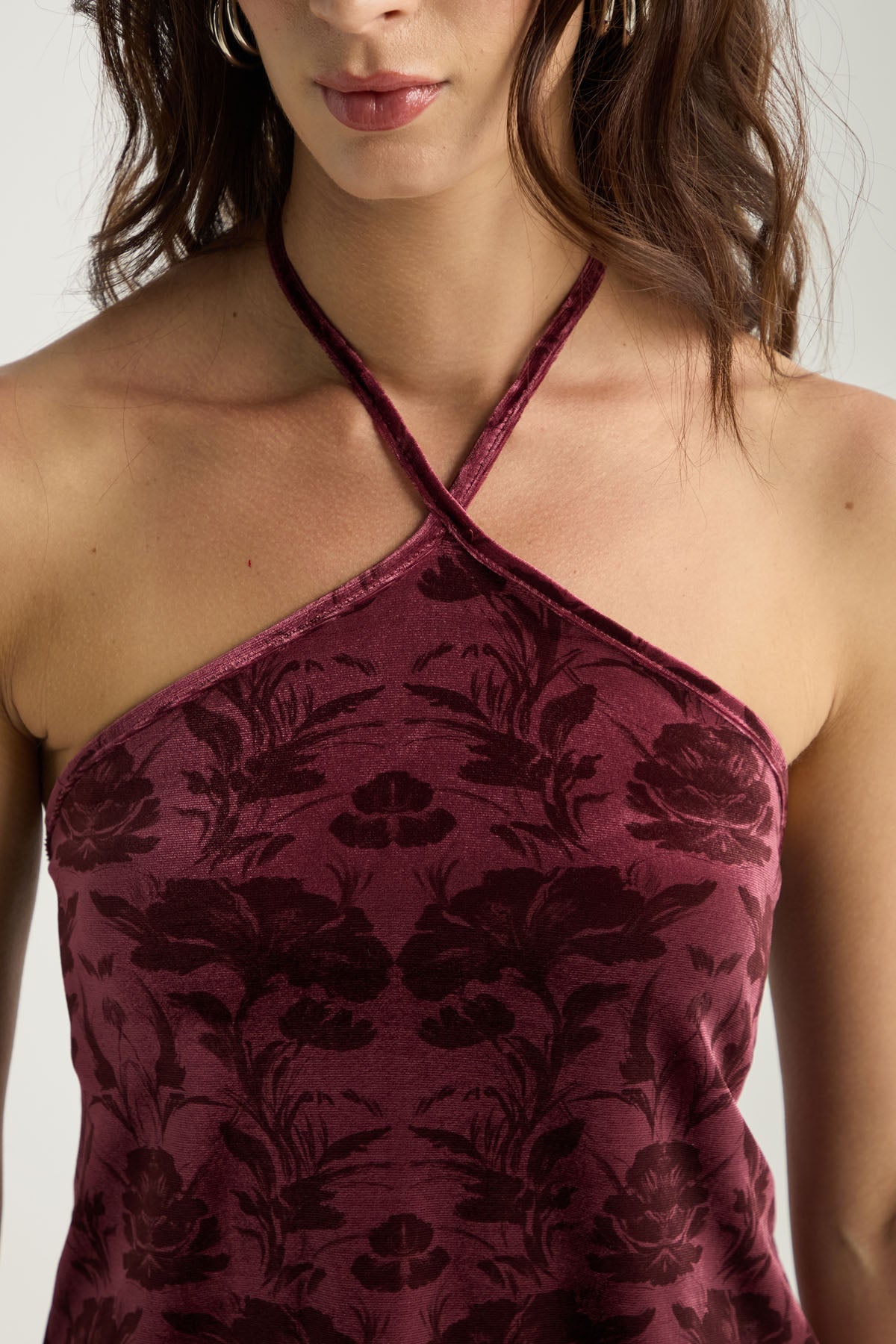 Blusa vino tinto estampada para mujer