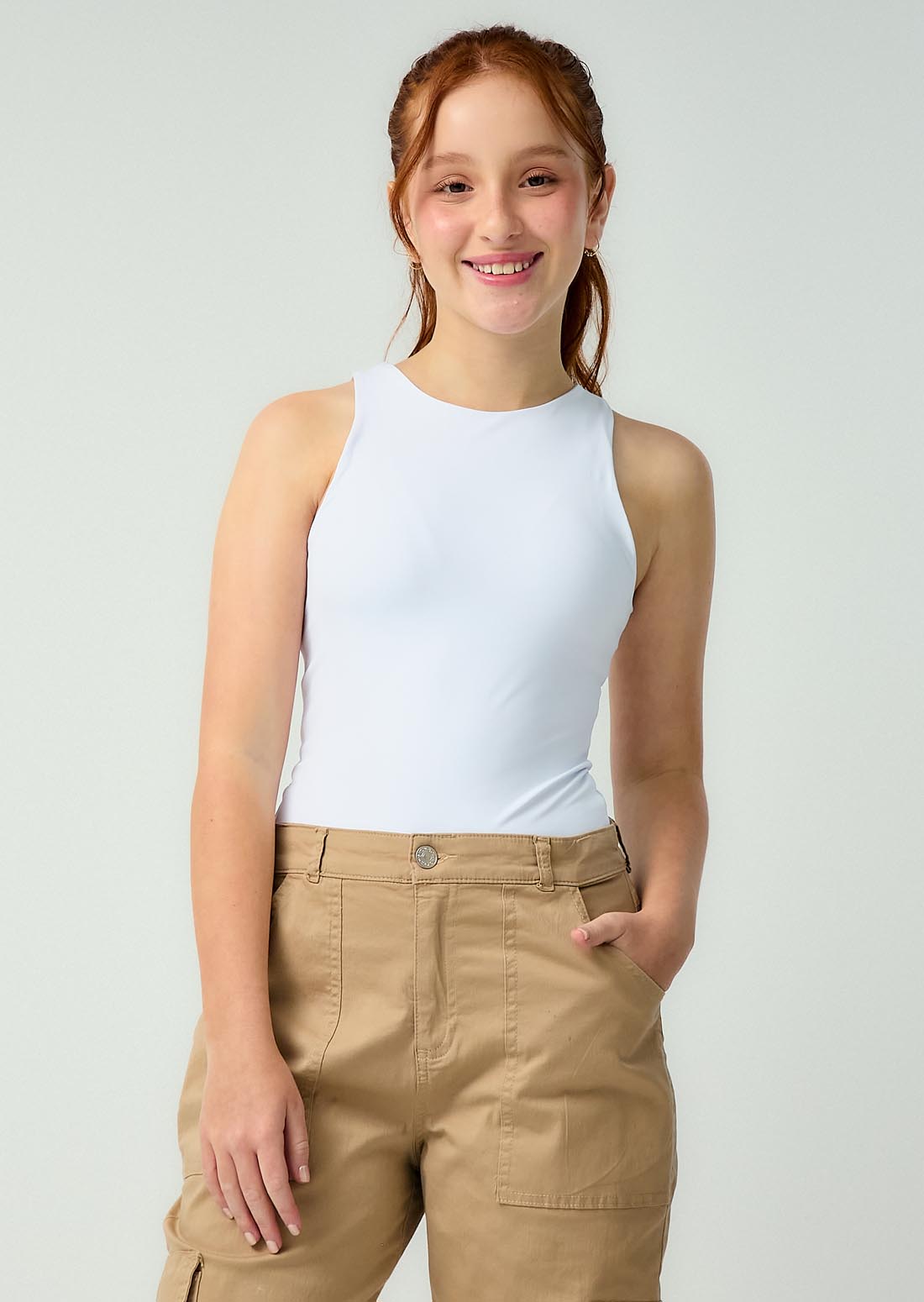 Body blanco fondo entero para adolescentes