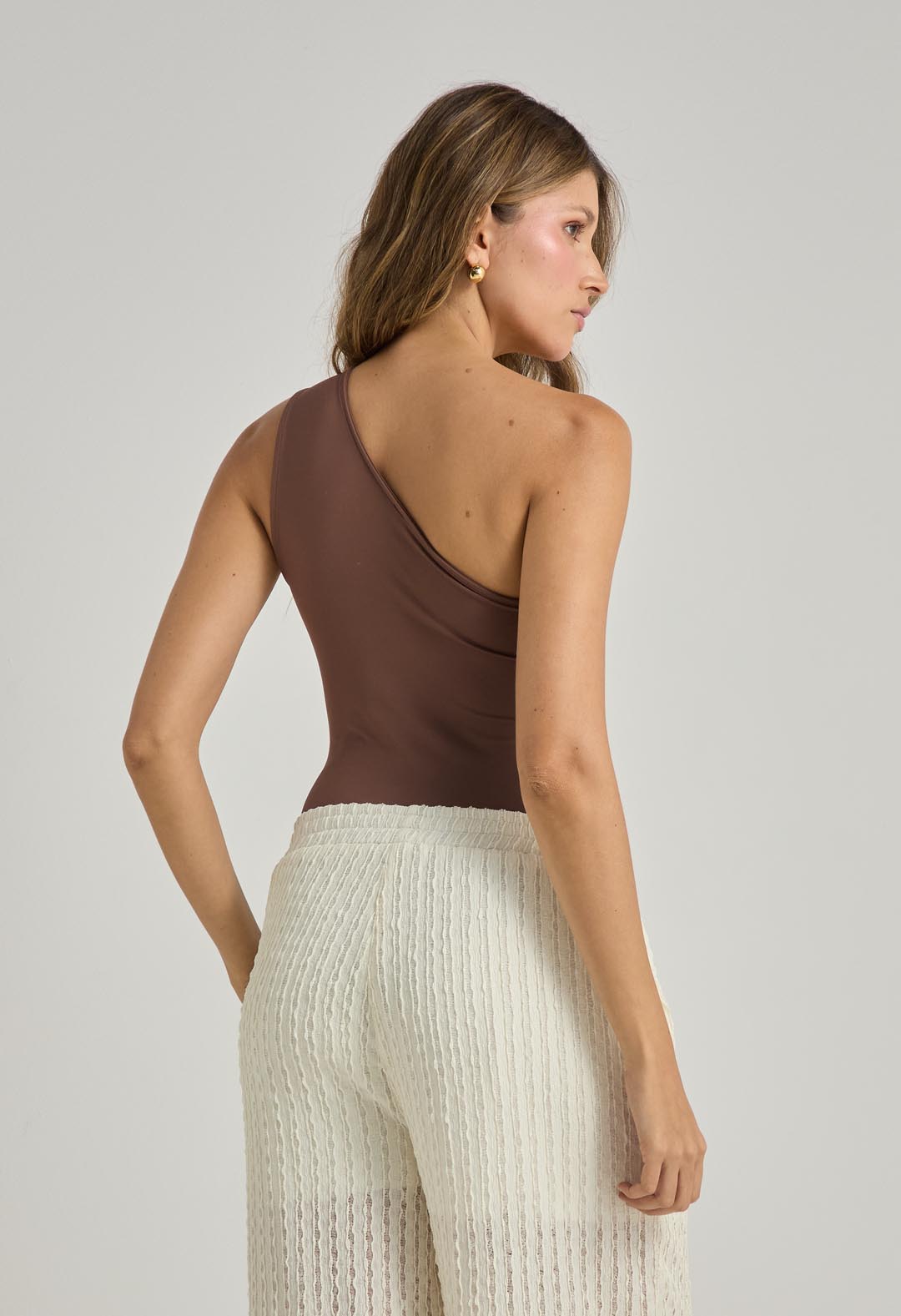 Body chocolate con drapeado para mujer