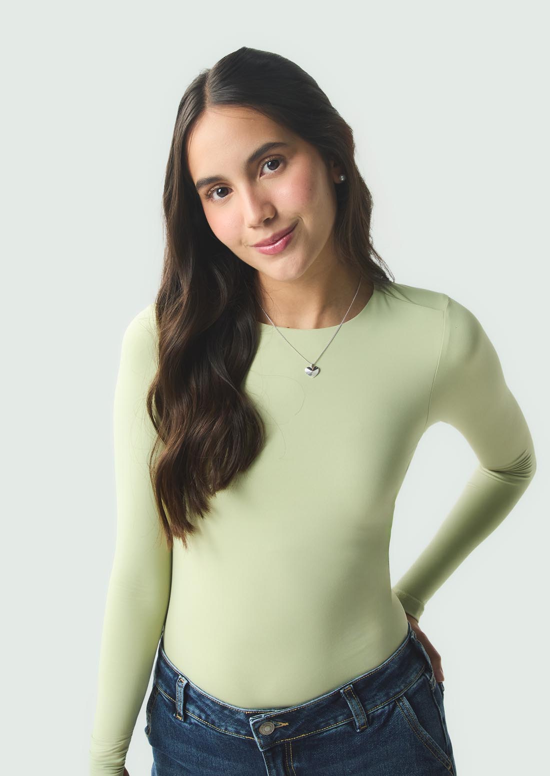 Body pistacho cuello alto para jóvenes