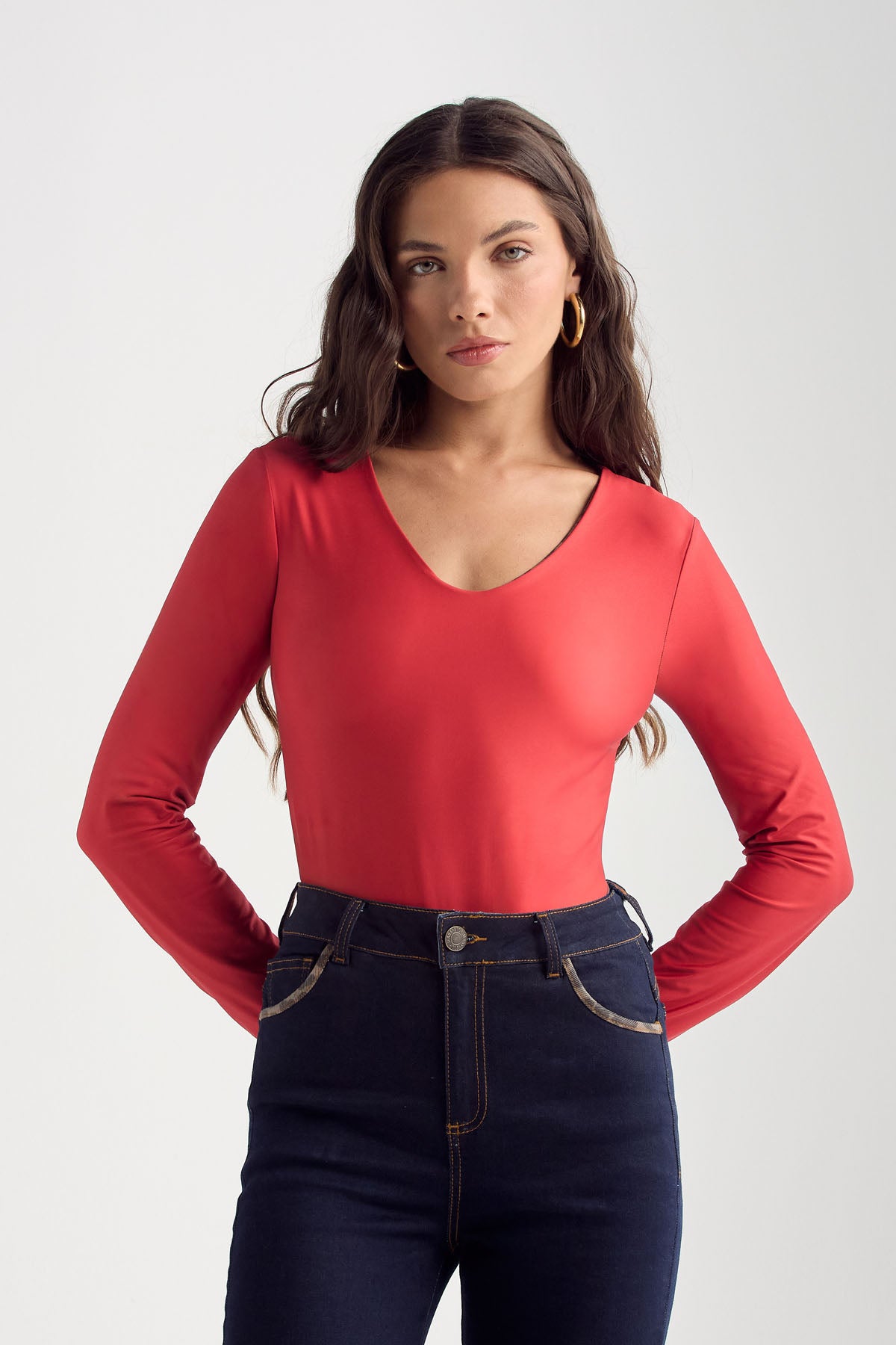 Body rojo doble faz para mujer