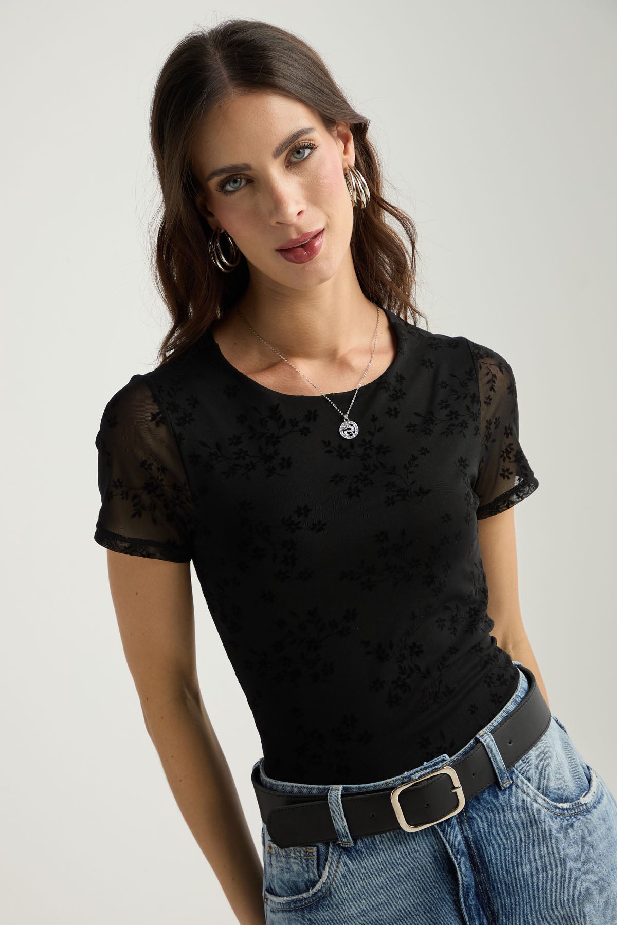 Body negro con textura para mujer