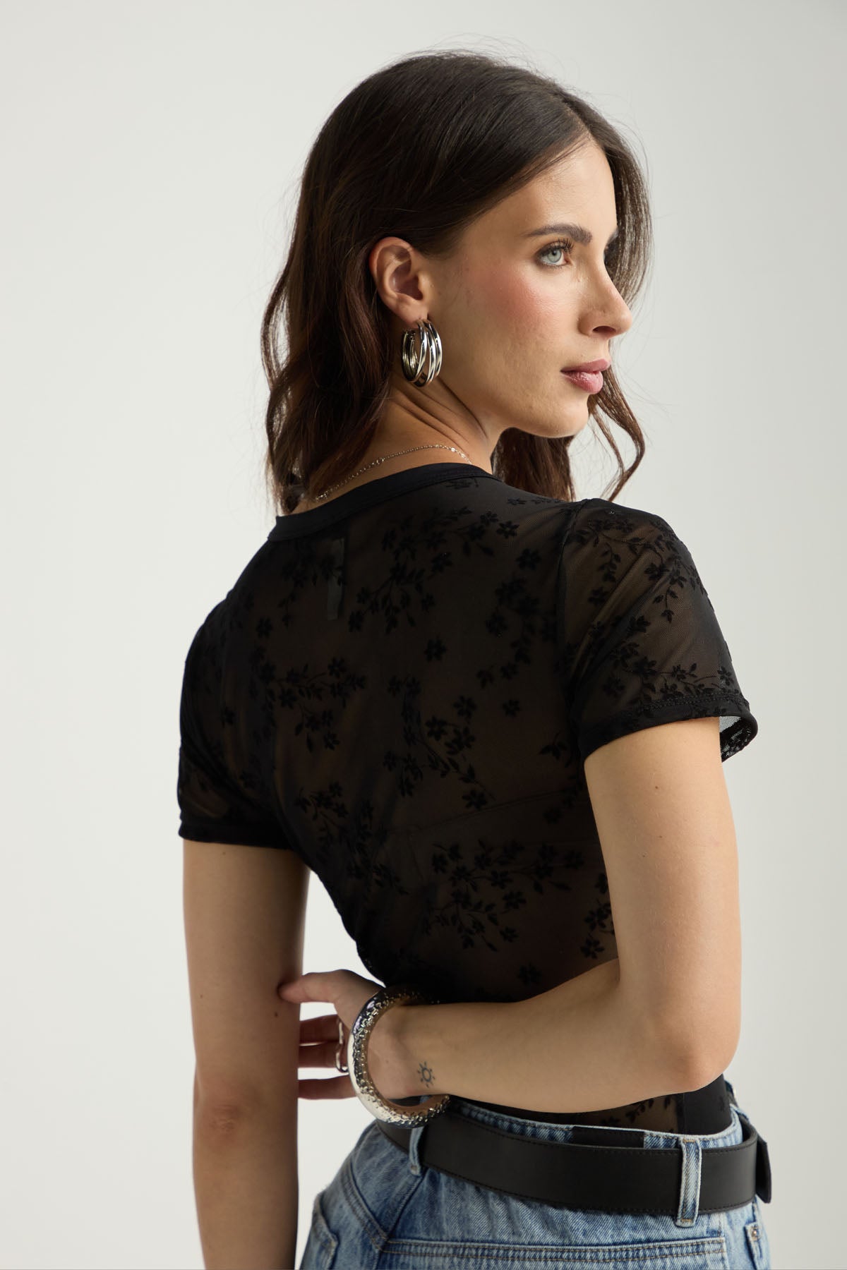 Body negro con textura para mujer