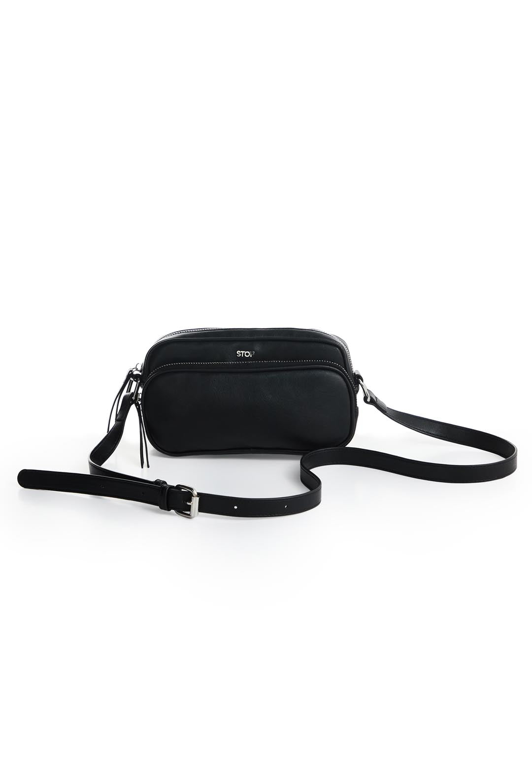 Bolso tipo bandolera negro con bolsillo