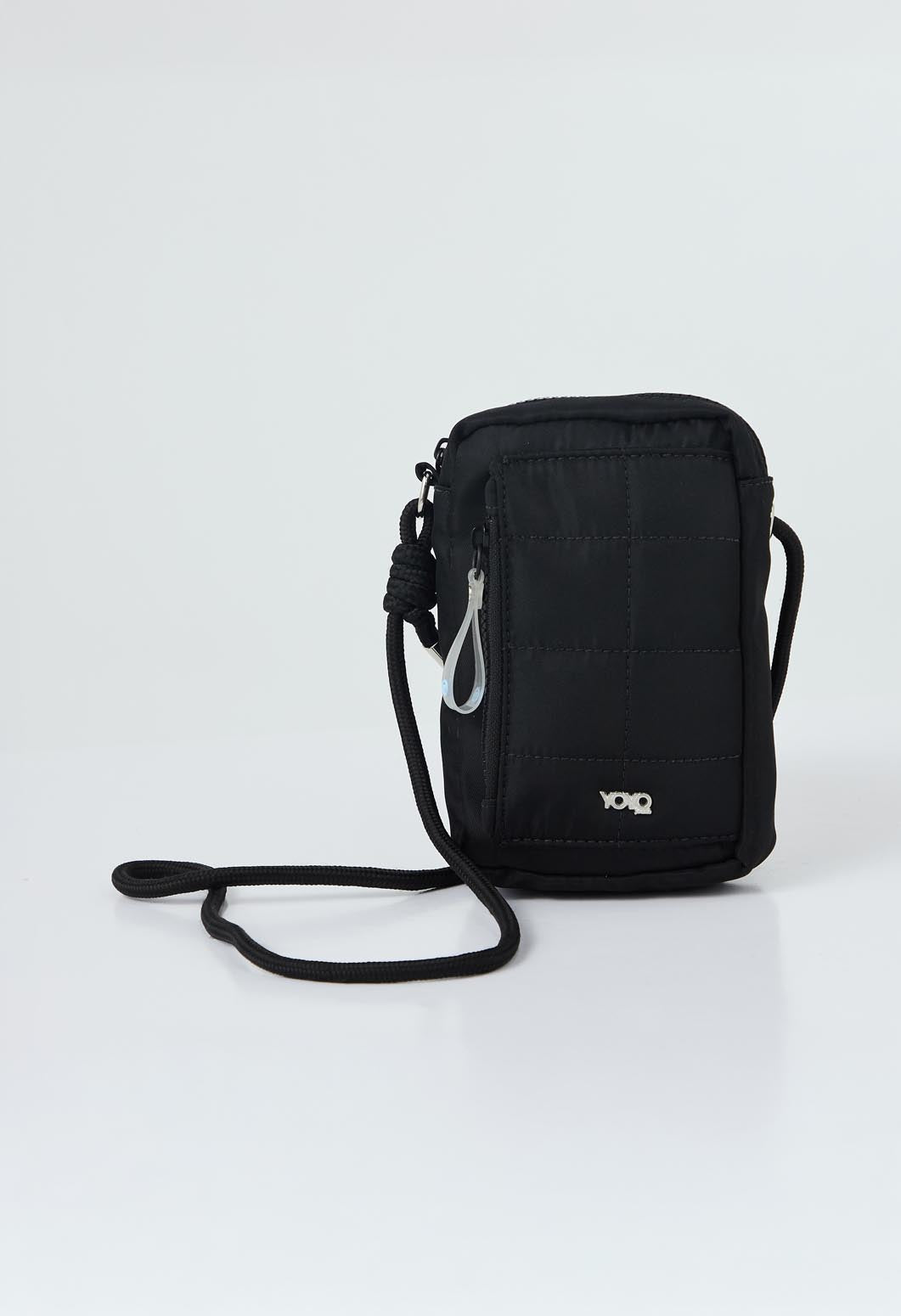 Bolso crossbody negro acolchado