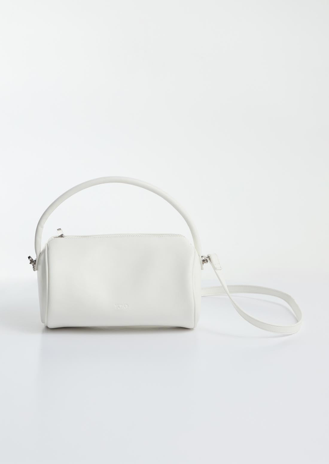 Bolso marfil en forma de cilindro para jóvenes
