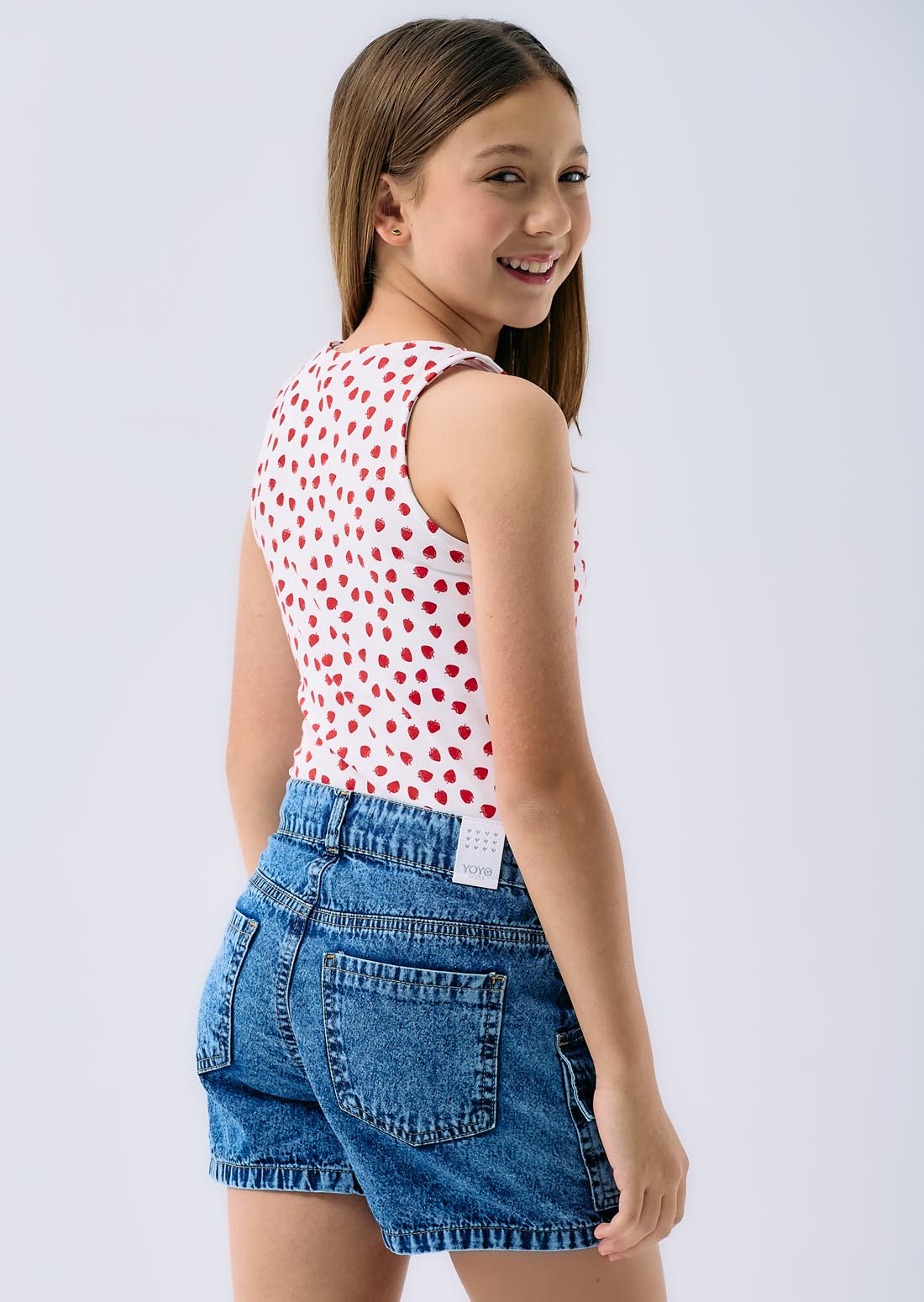 Camiseta marfil con bordado para niñas