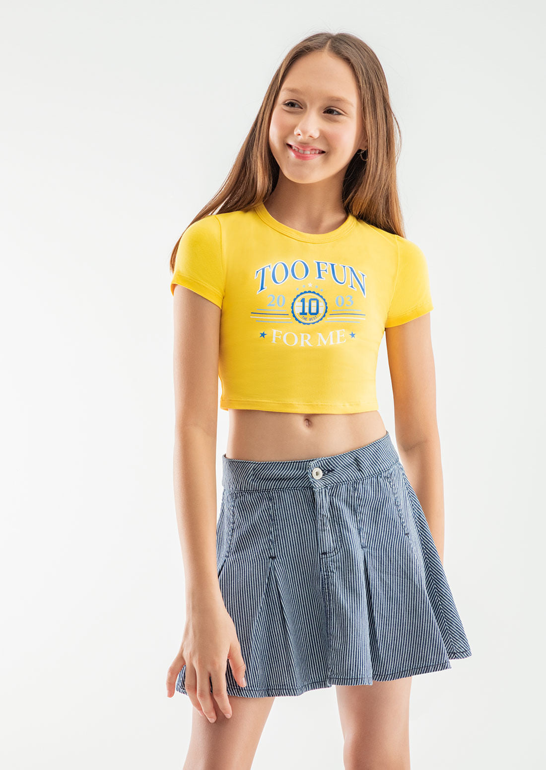 Camiseta amarilla estampada para jóvenes