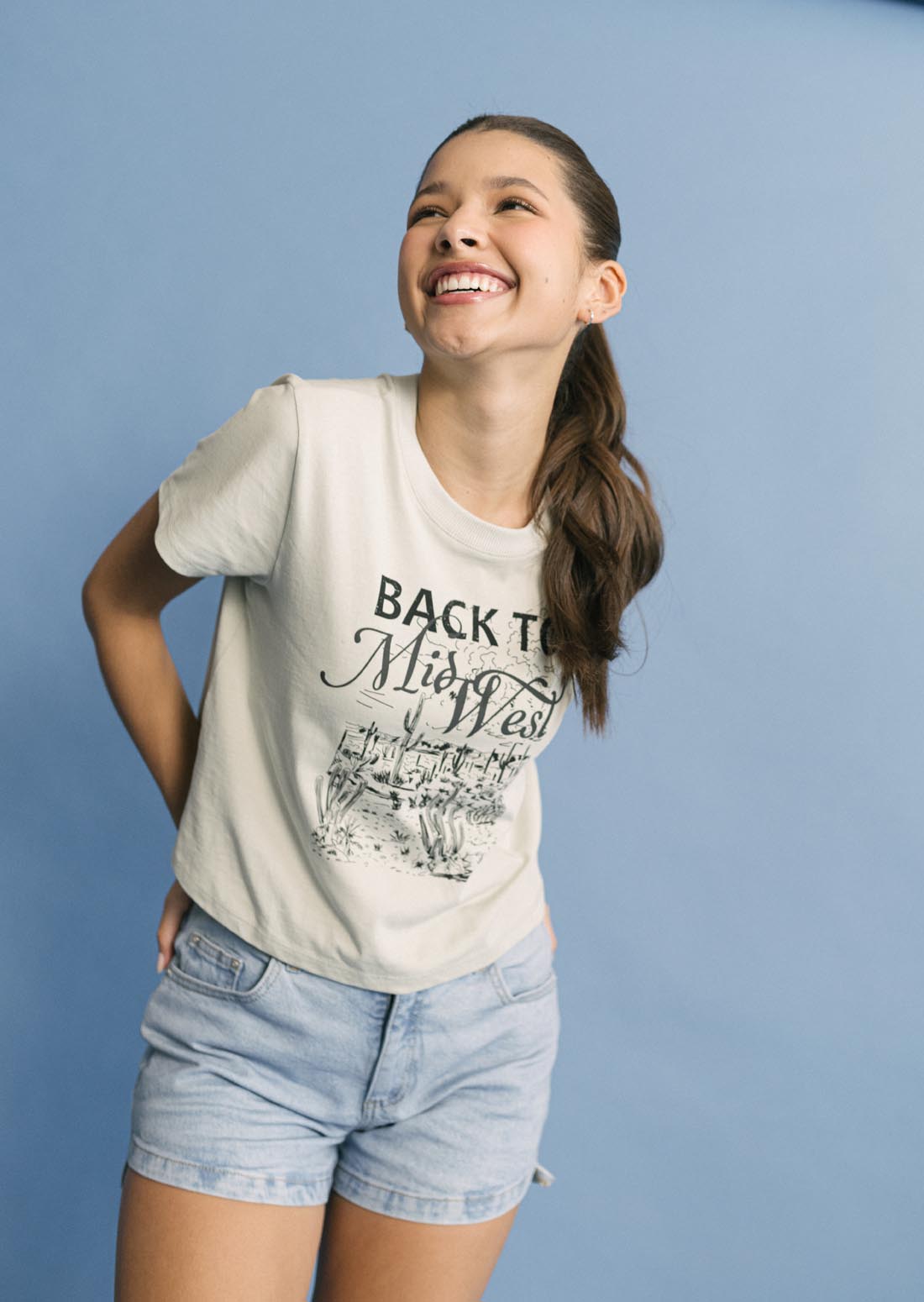 Camiseta verde menta estampada para jóvenes