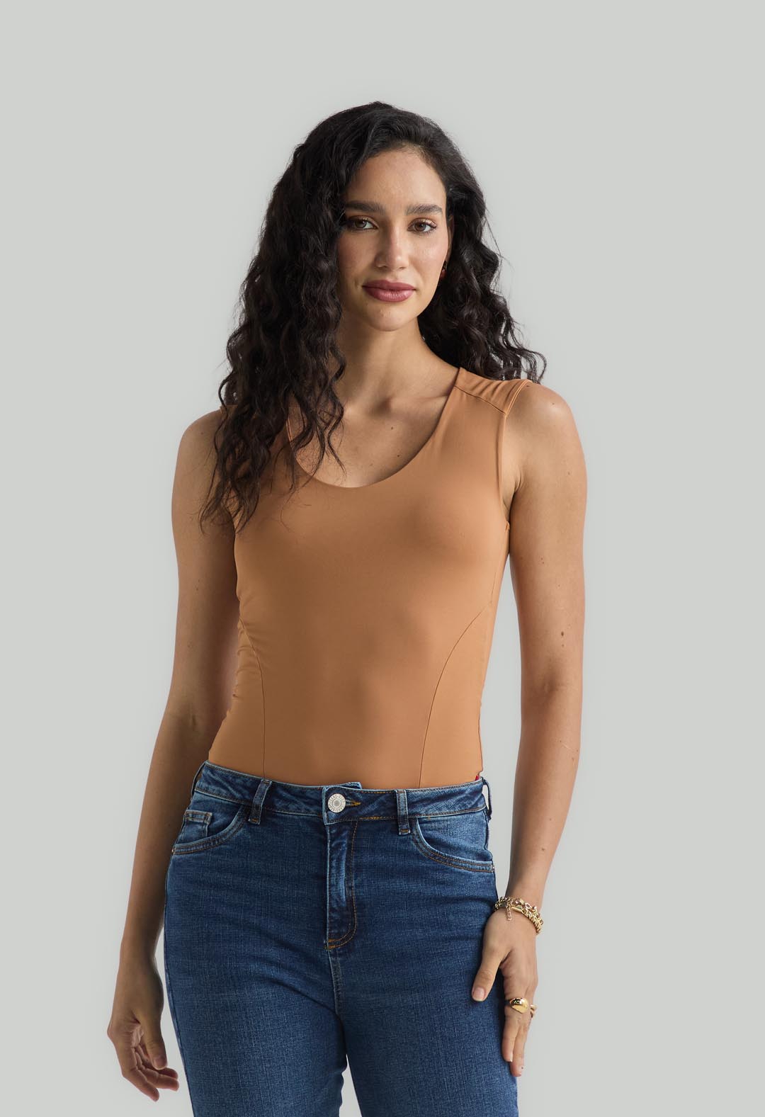 Camiseta miel manga corta para mujer