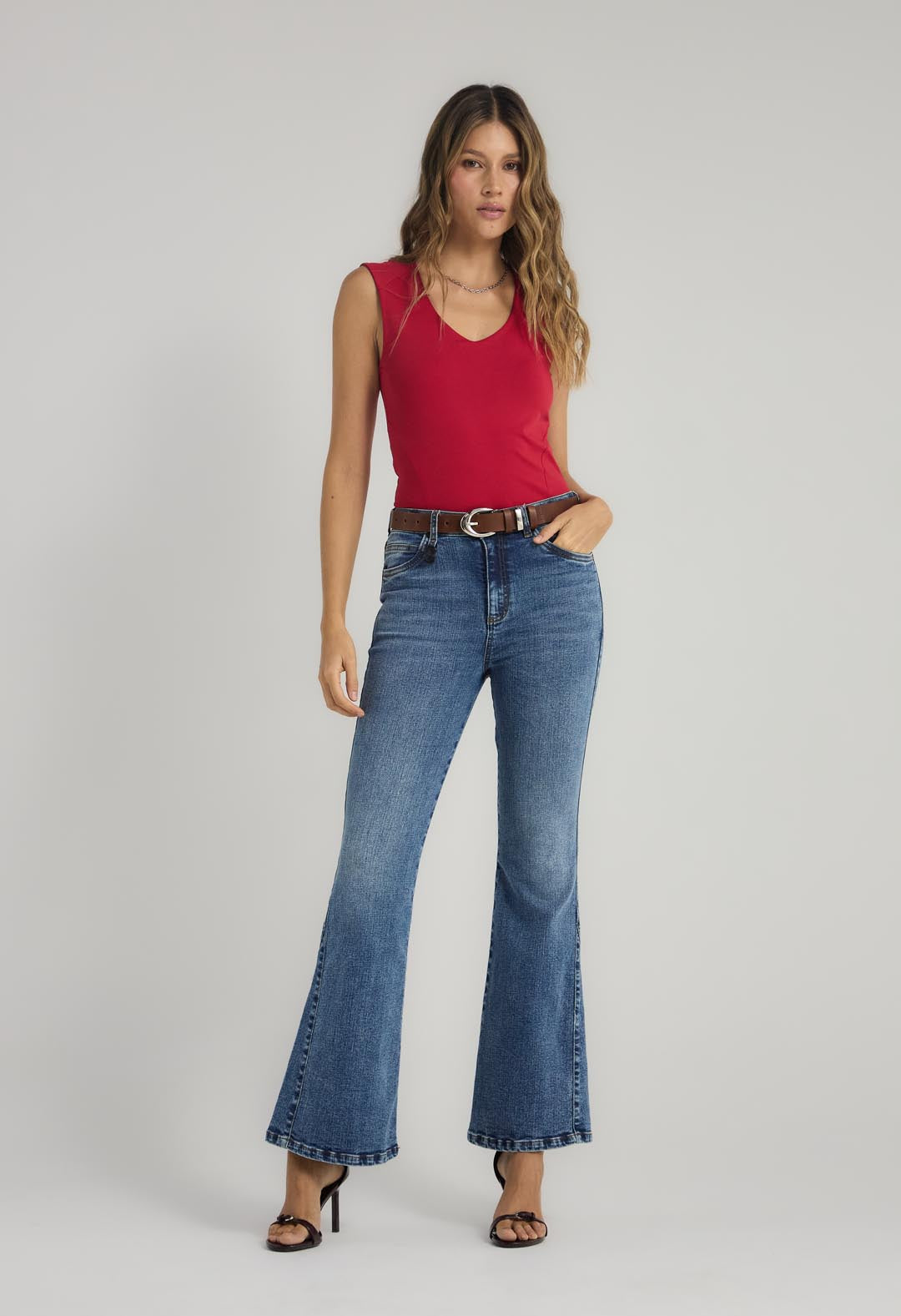 Camiseta roja manga corta para mujer