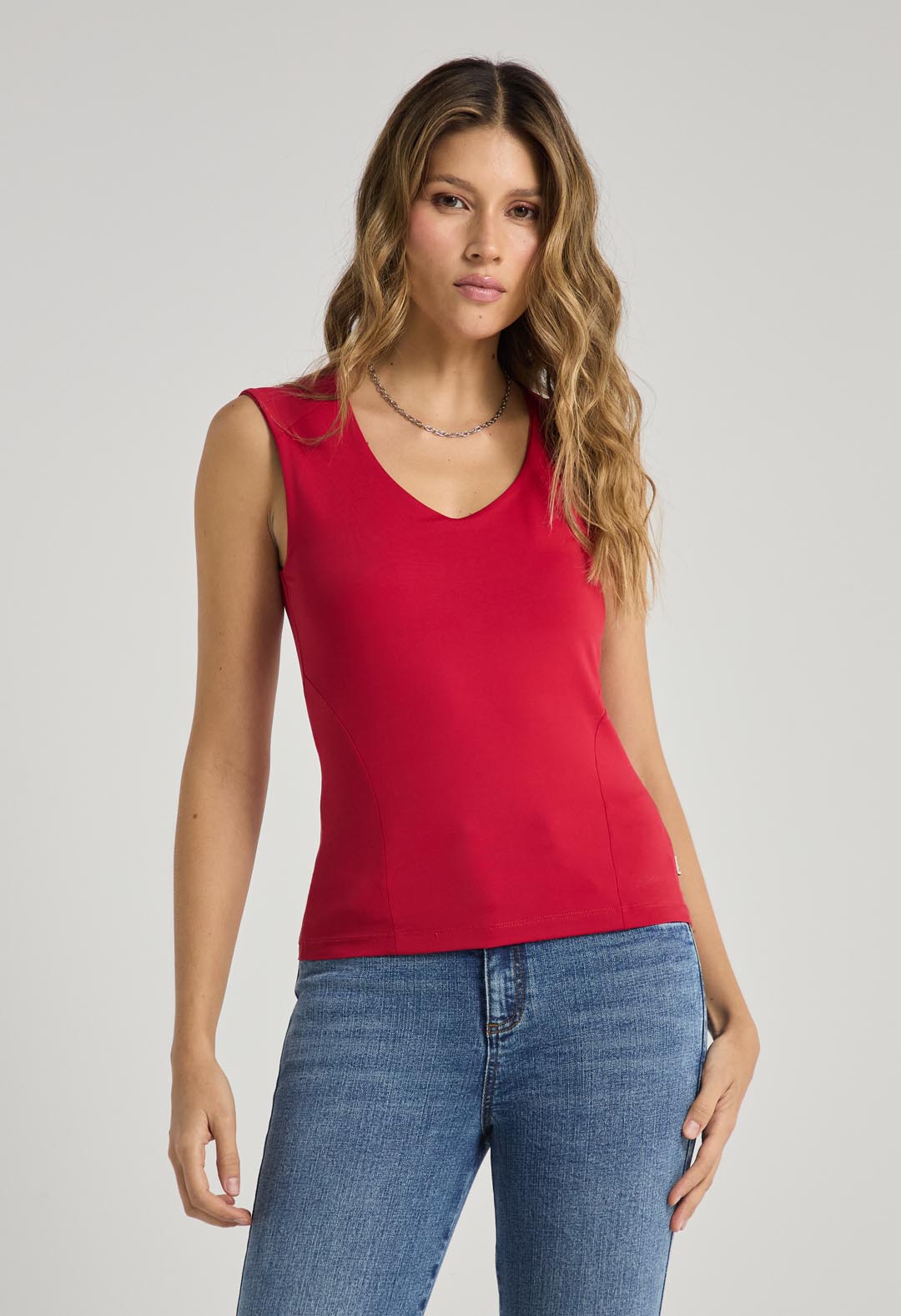 Camiseta roja manga corta para mujer