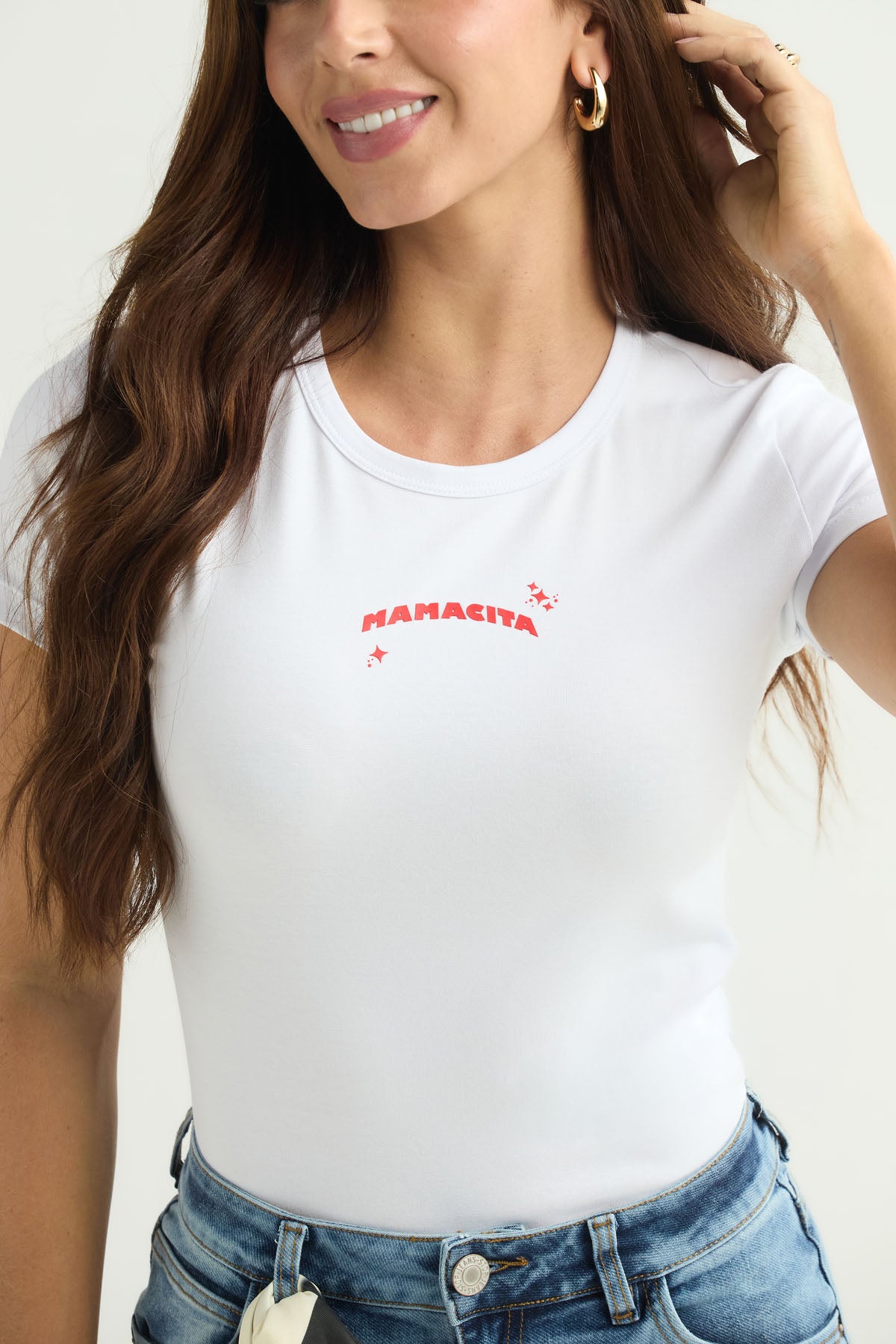 Camiseta blanca con estampado para mujer