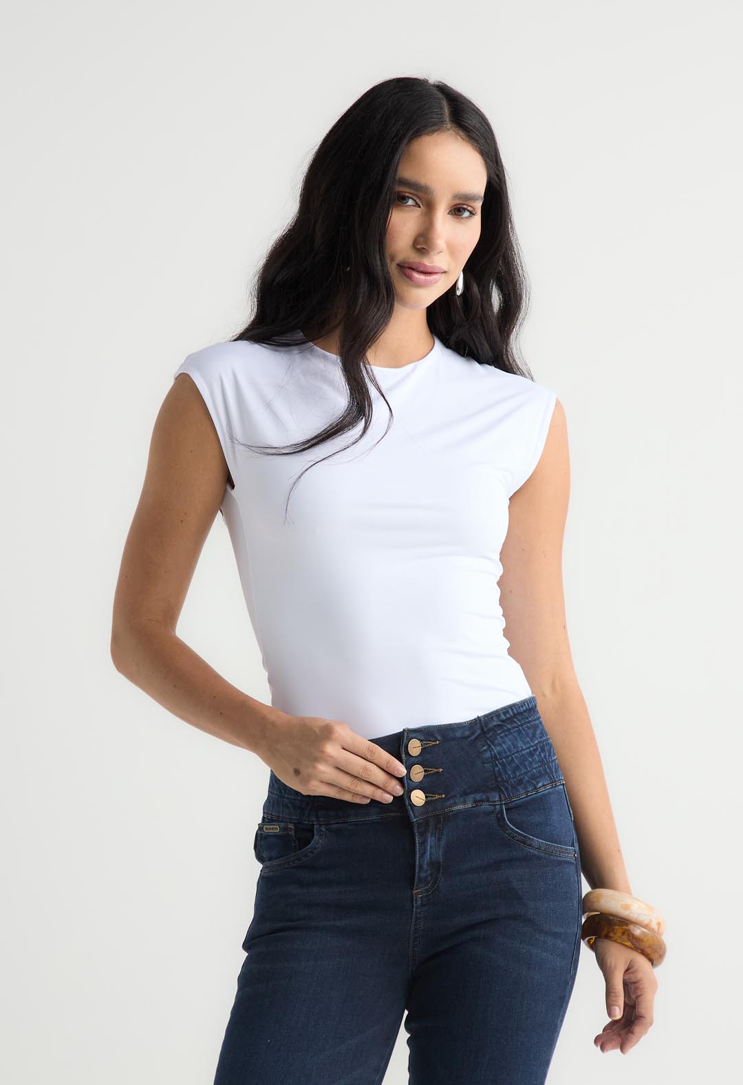 Camiseta blanca básica para mujer