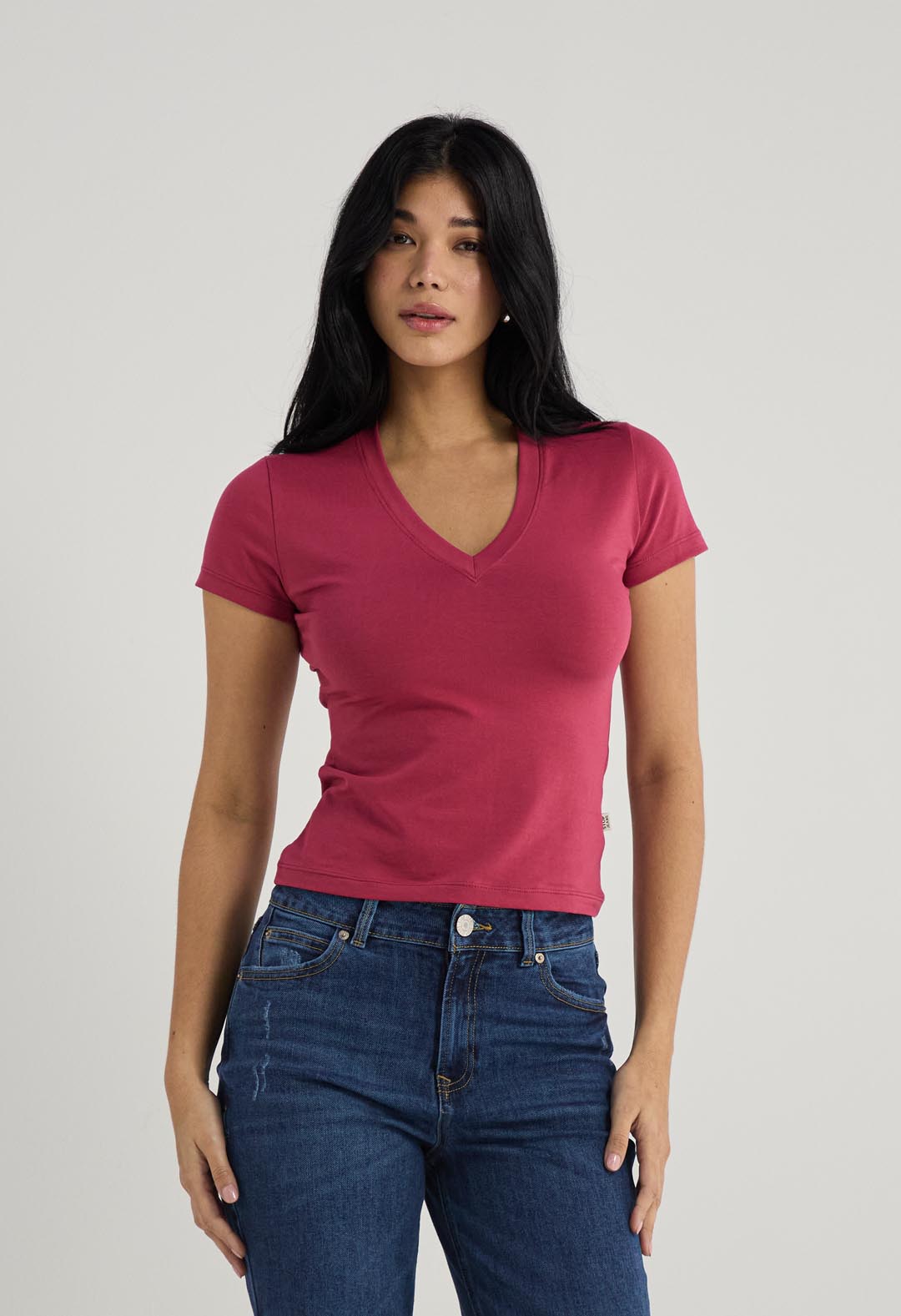 Camiseta magenta básica para mujeres