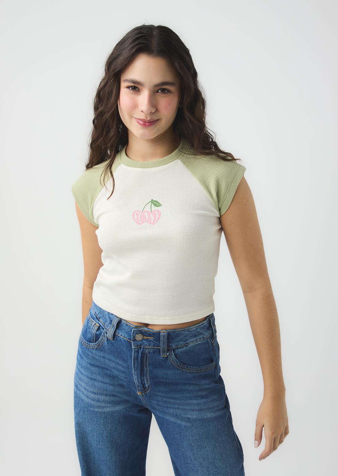 Camiseta pistacho manga corta para jóvenes