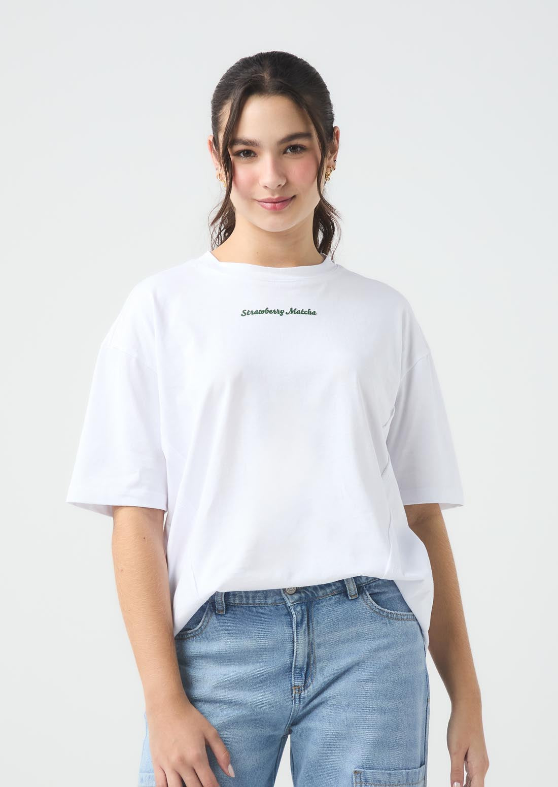 Camiseta de manga corta blanca para jóvenes