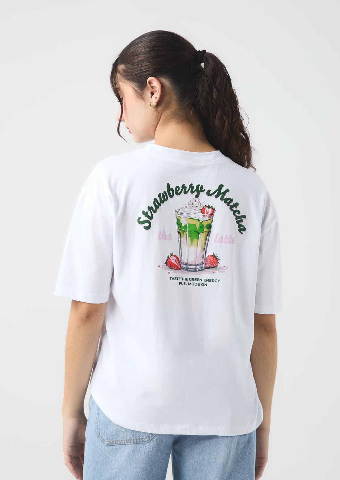 Camiseta de manga corta blanca para jóvenes