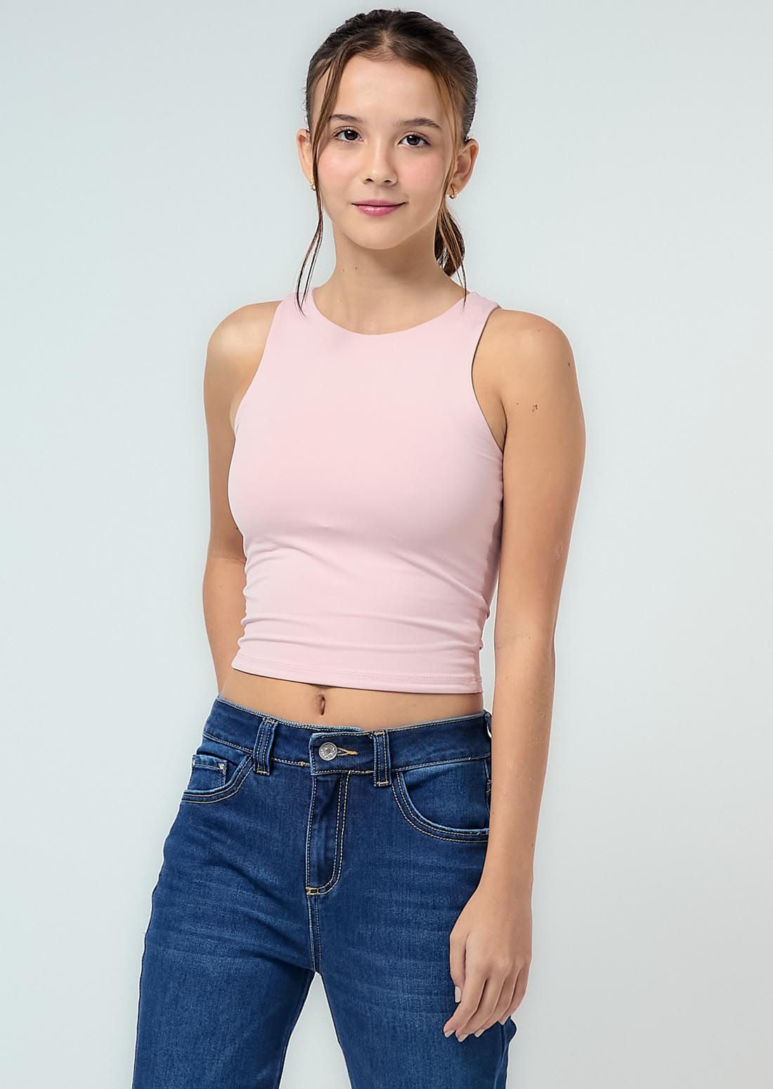Camiseta palo de rosa fondo entero para jóvenes