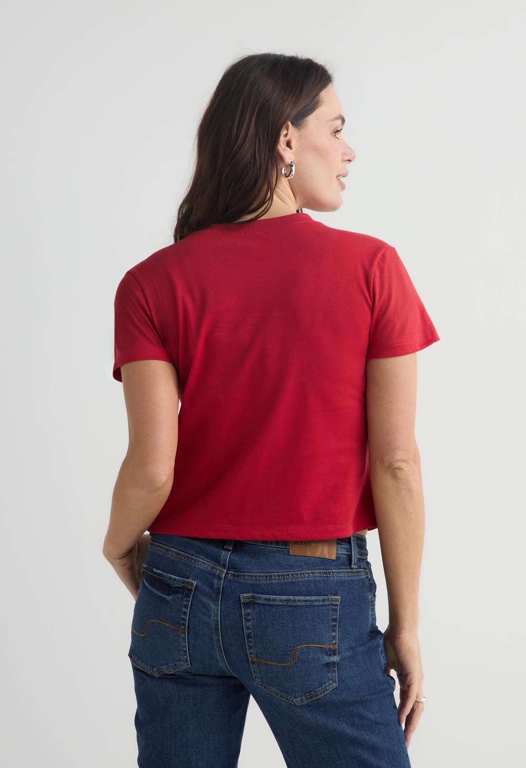 Camiseta roja estampada para mujer
