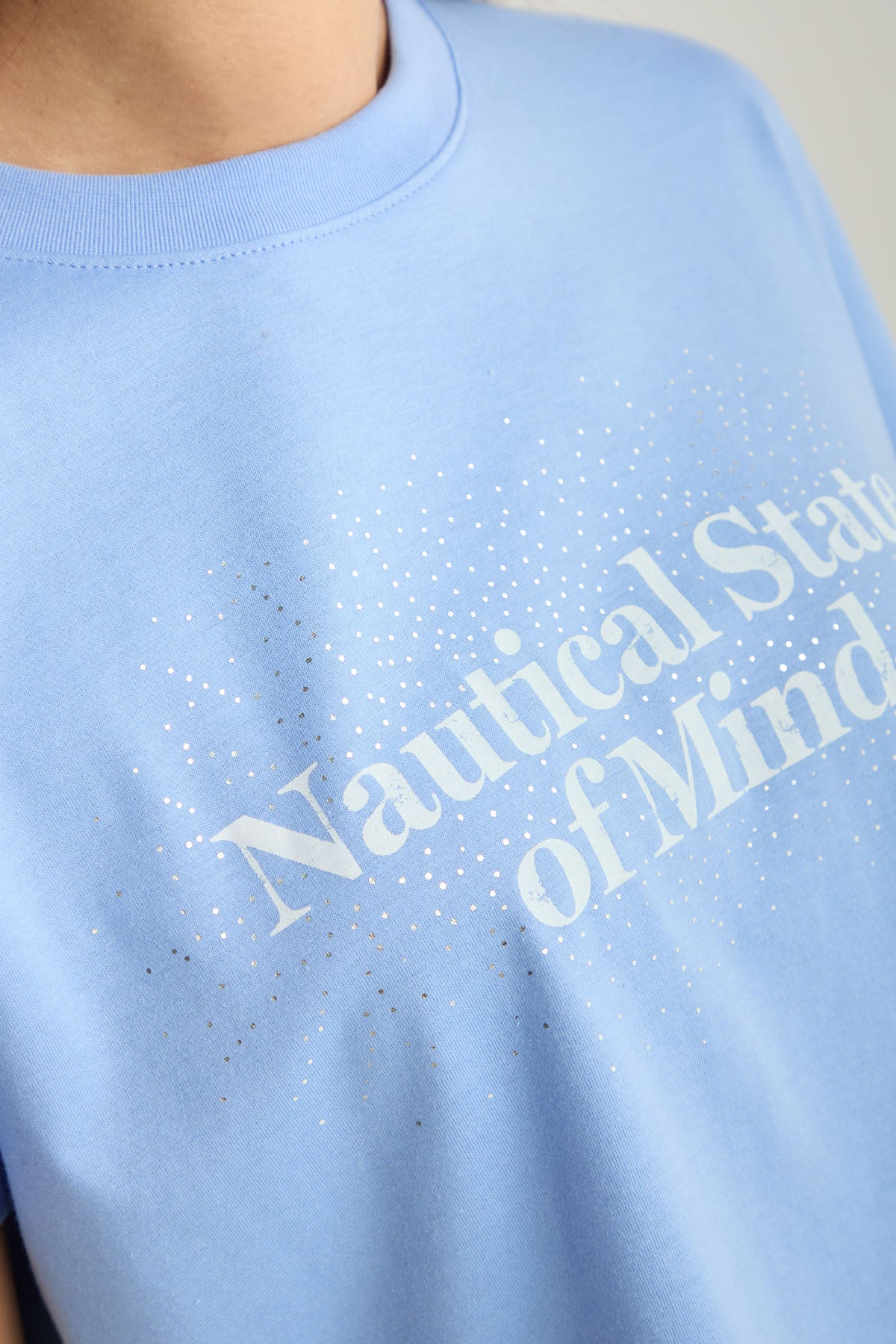Camiseta azul claro estampada para mujer