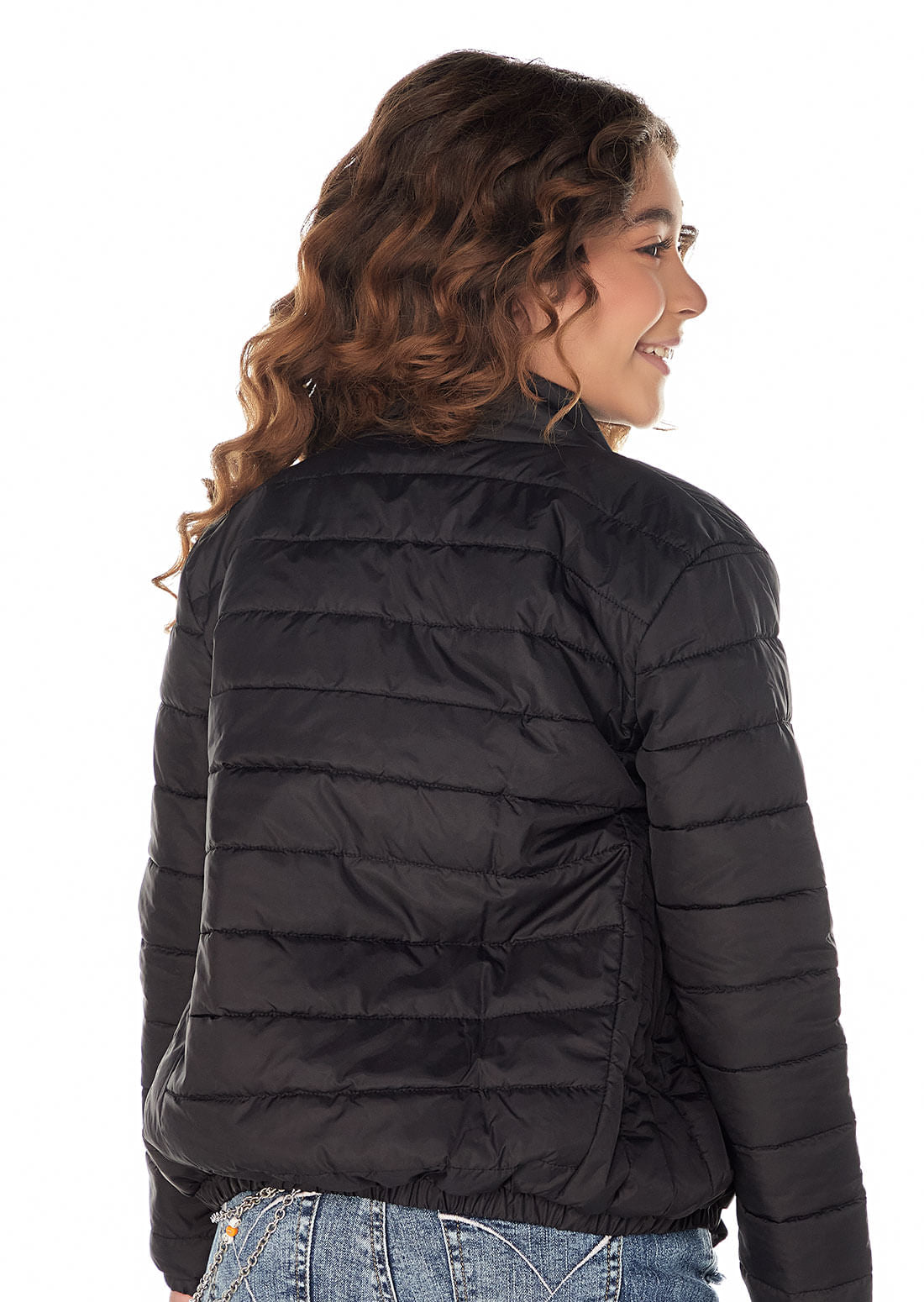 Chaqueta negra manga larga para niñas