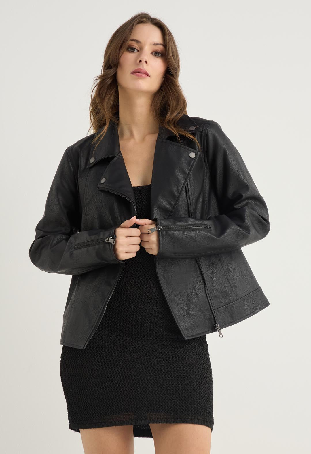 Chaqueta biker negro para mujer