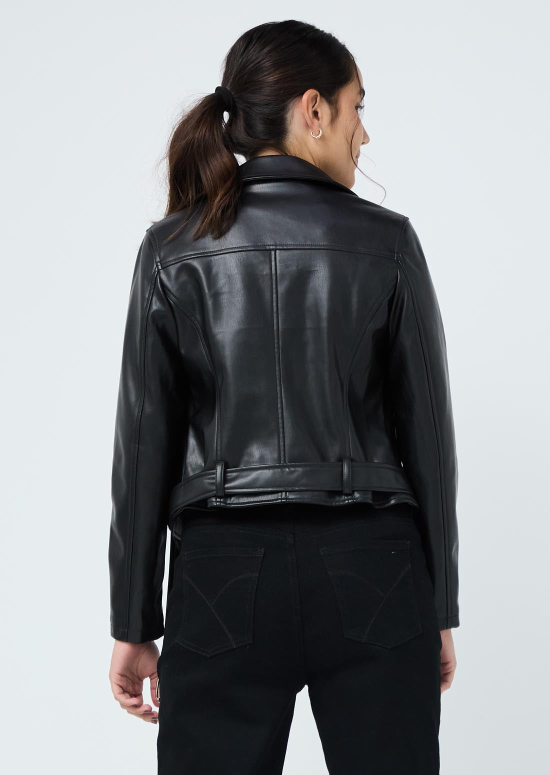 Chaqueta tipo biker negra para jóvenes