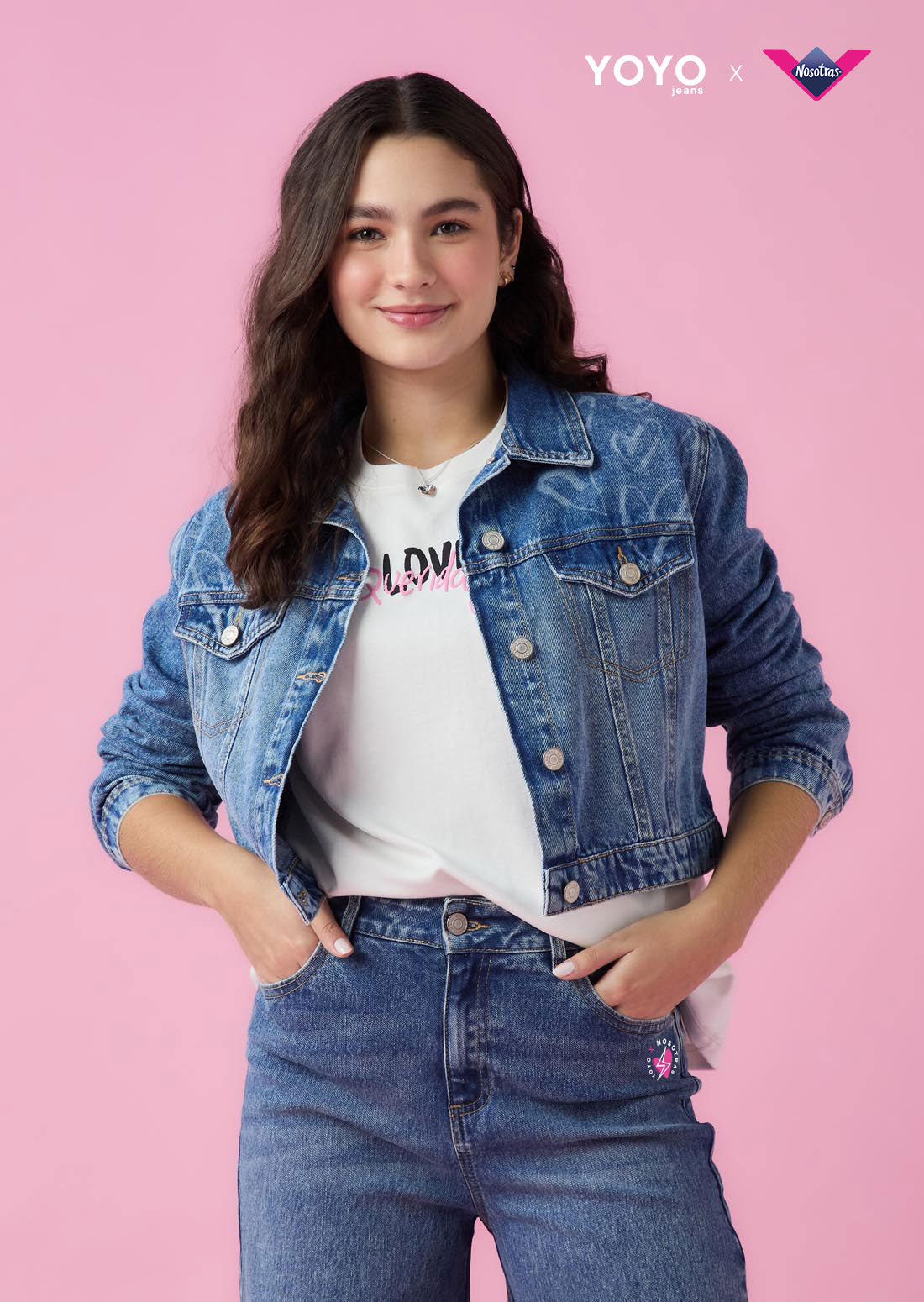 Chaqueta tono medio con estampado láser Yoyo x Nosotras
