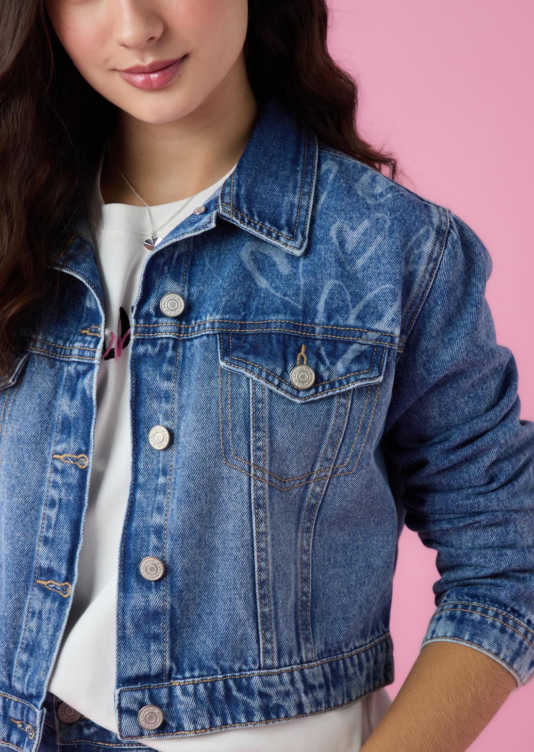 Chaqueta tono medio con estampado láser Yoyo x Nosotras