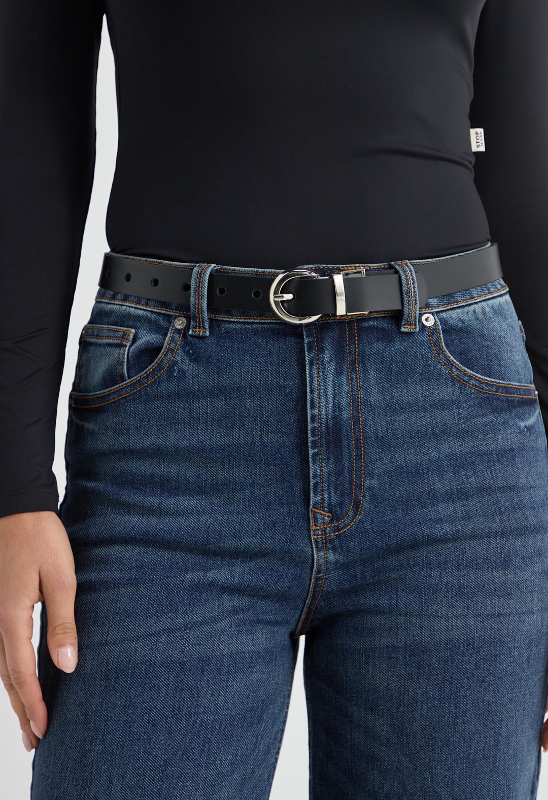 Cinturón café en dos tonos