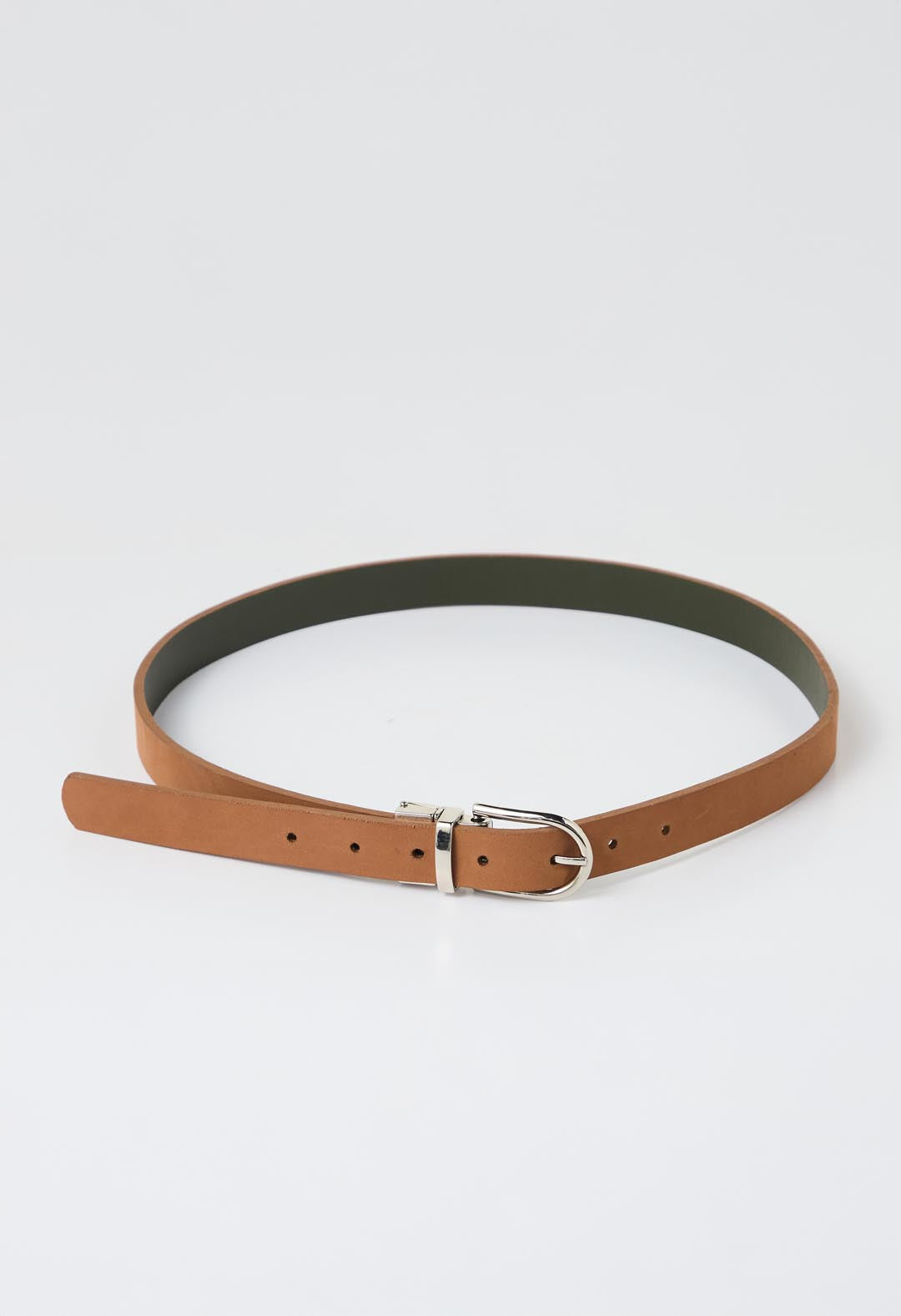 Cinturón café doble faz para mujer
