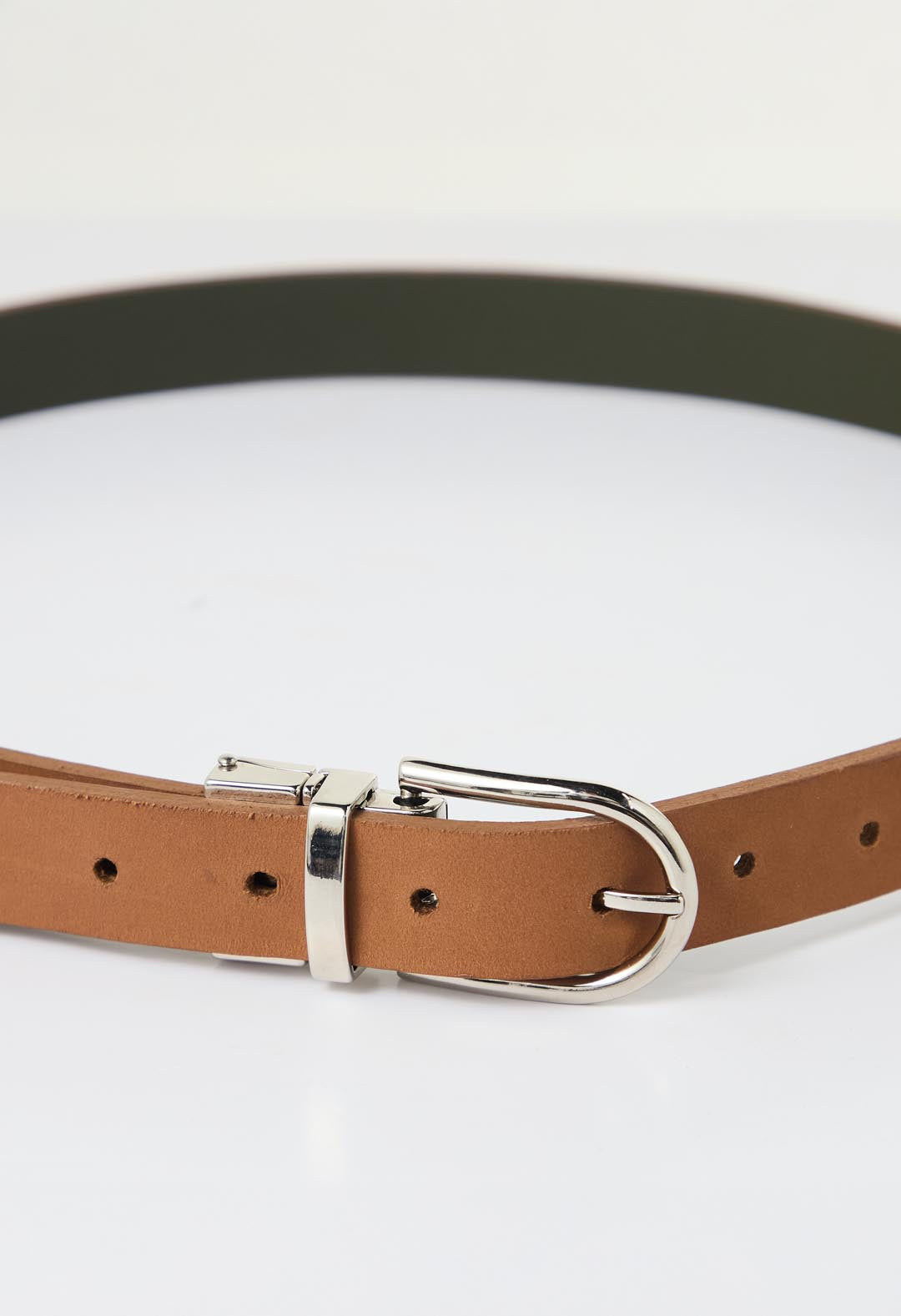 Cinturón café doble faz para mujer