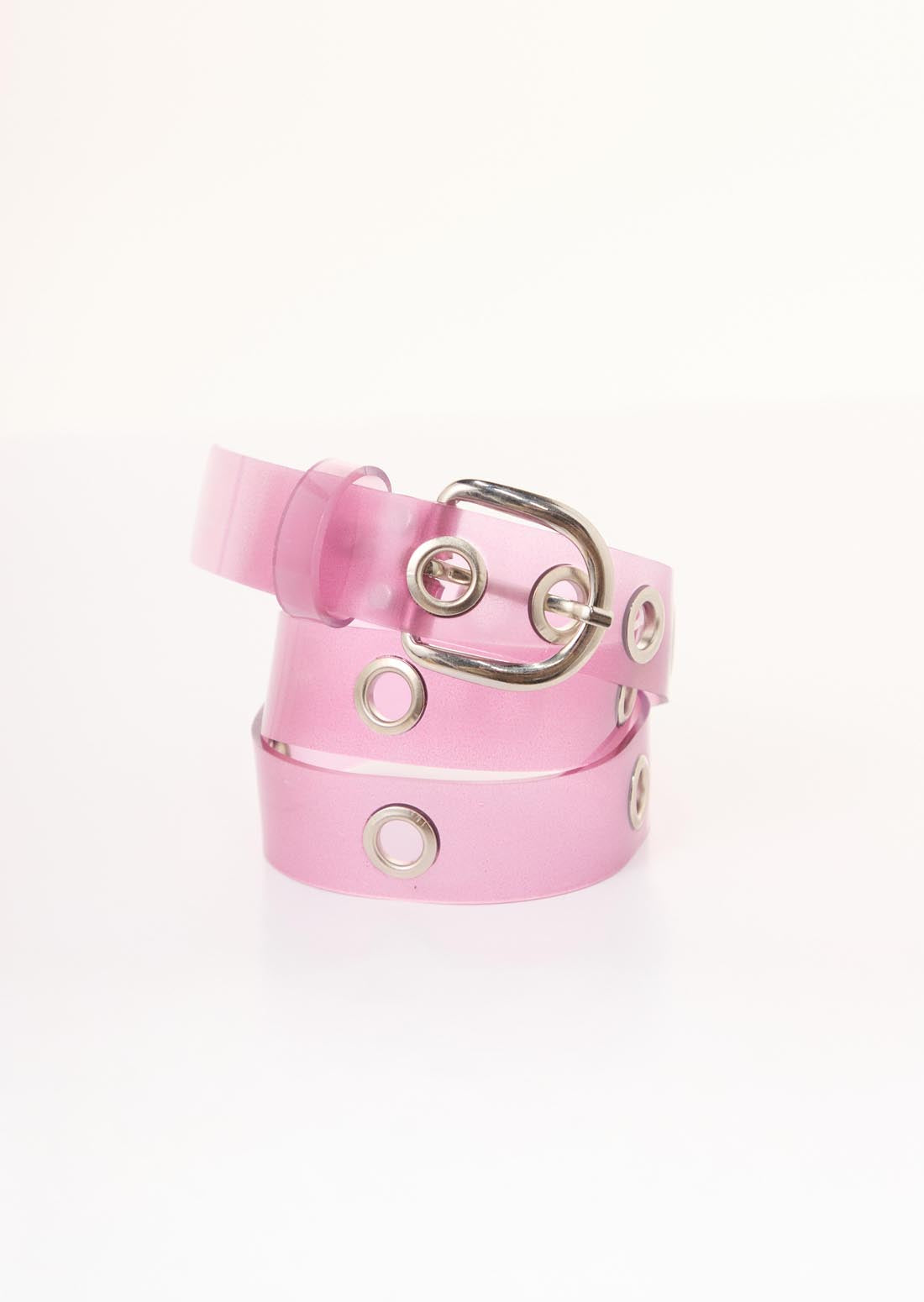 Correa clear rosa con ojales