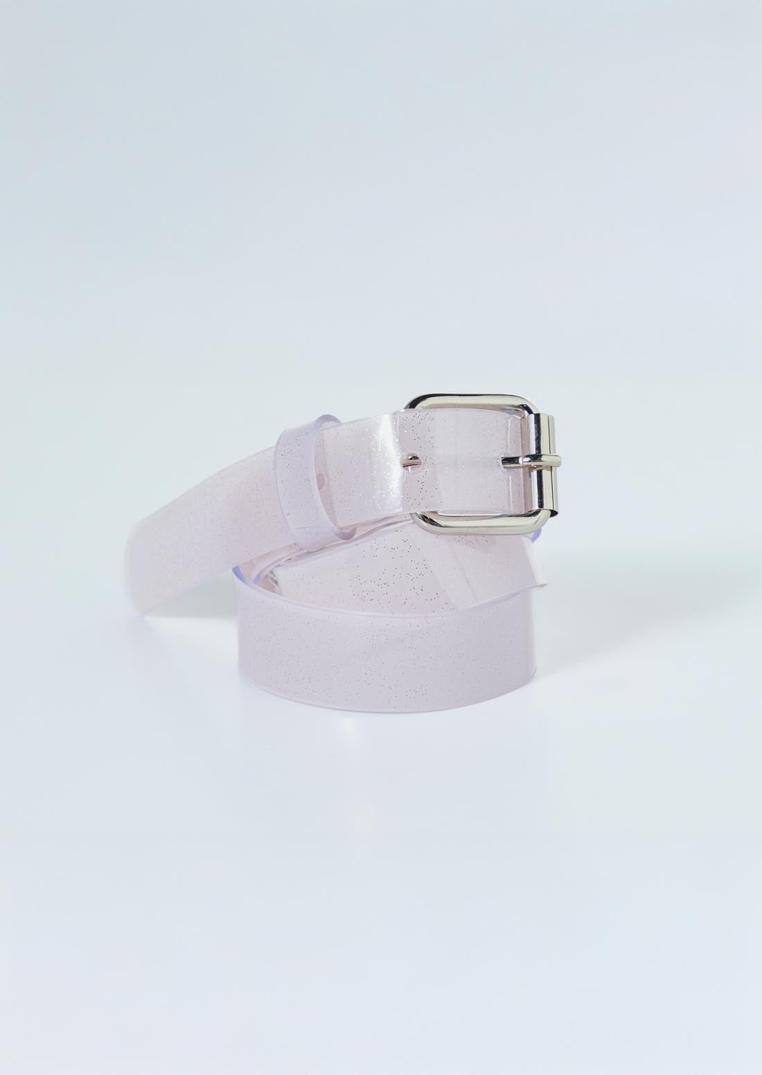 Cinturón rosado en clear