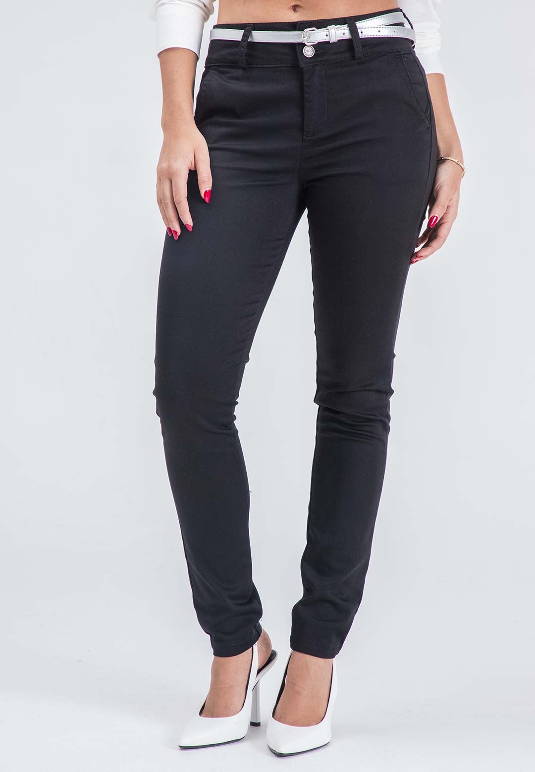 Pantalón ejecutivo negro1 tiro alto para mujeres