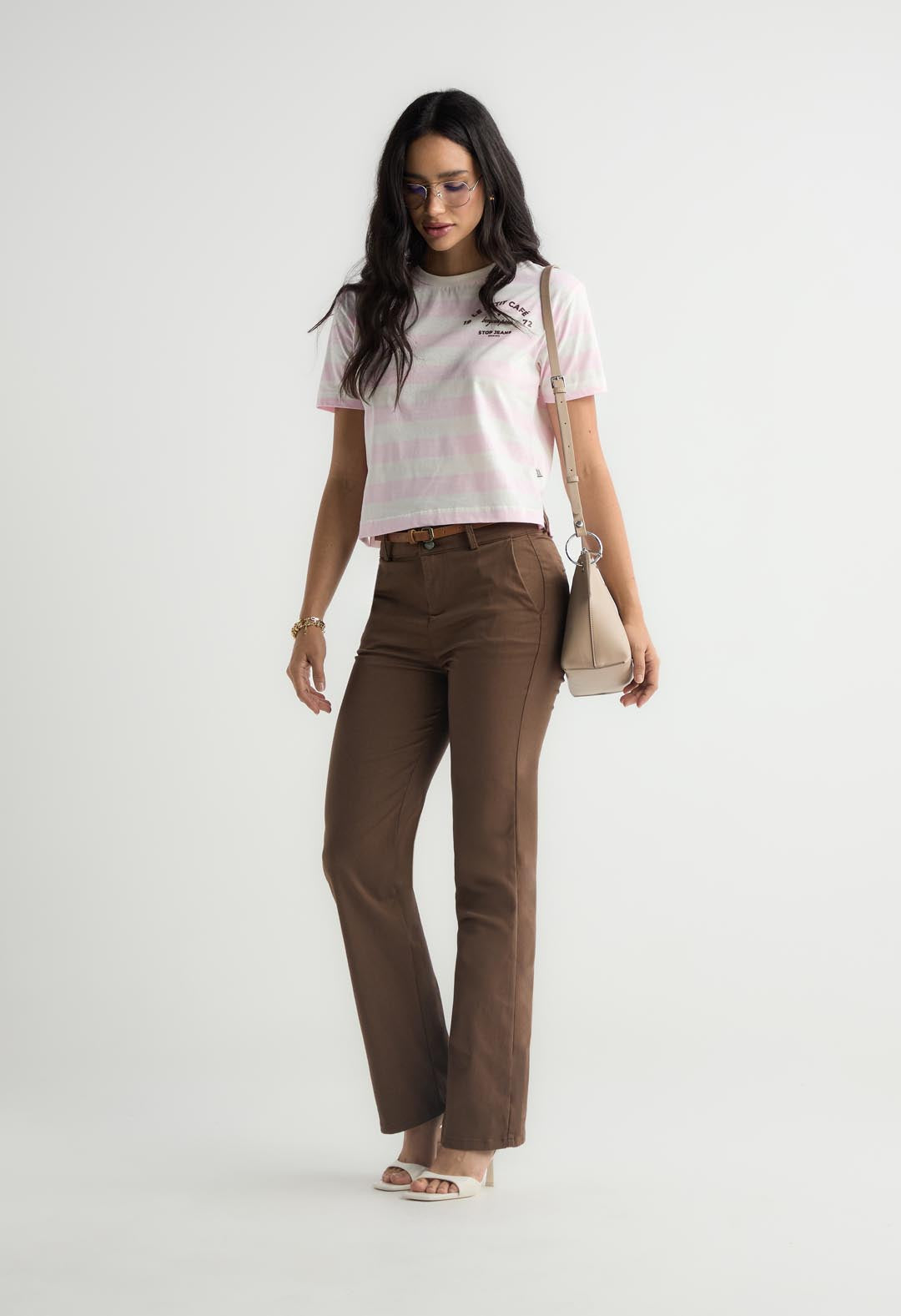 Pantalón ejecutivo chocolate fondo entero para mujer
