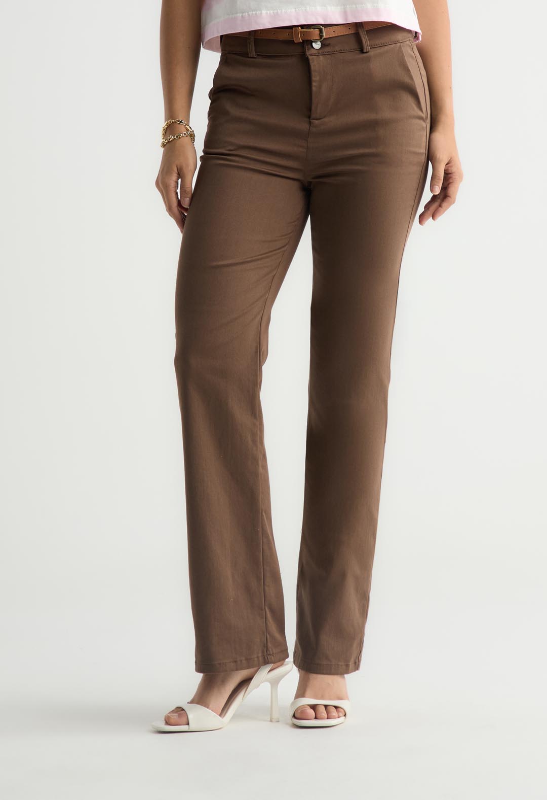Pantalón ejecutivo chocolate fondo entero para mujer