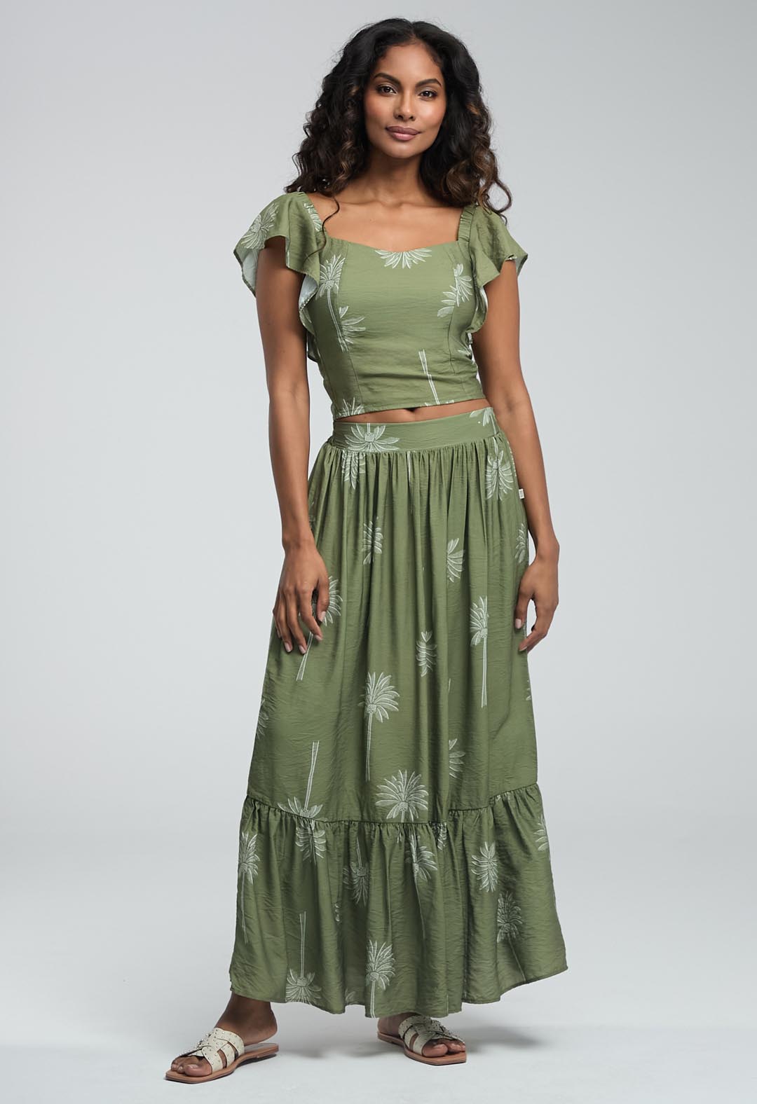 Falda pistacho full print para mujeres