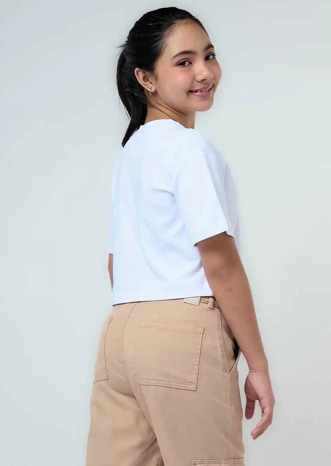 Camiseta blanca fondo entero para niñas