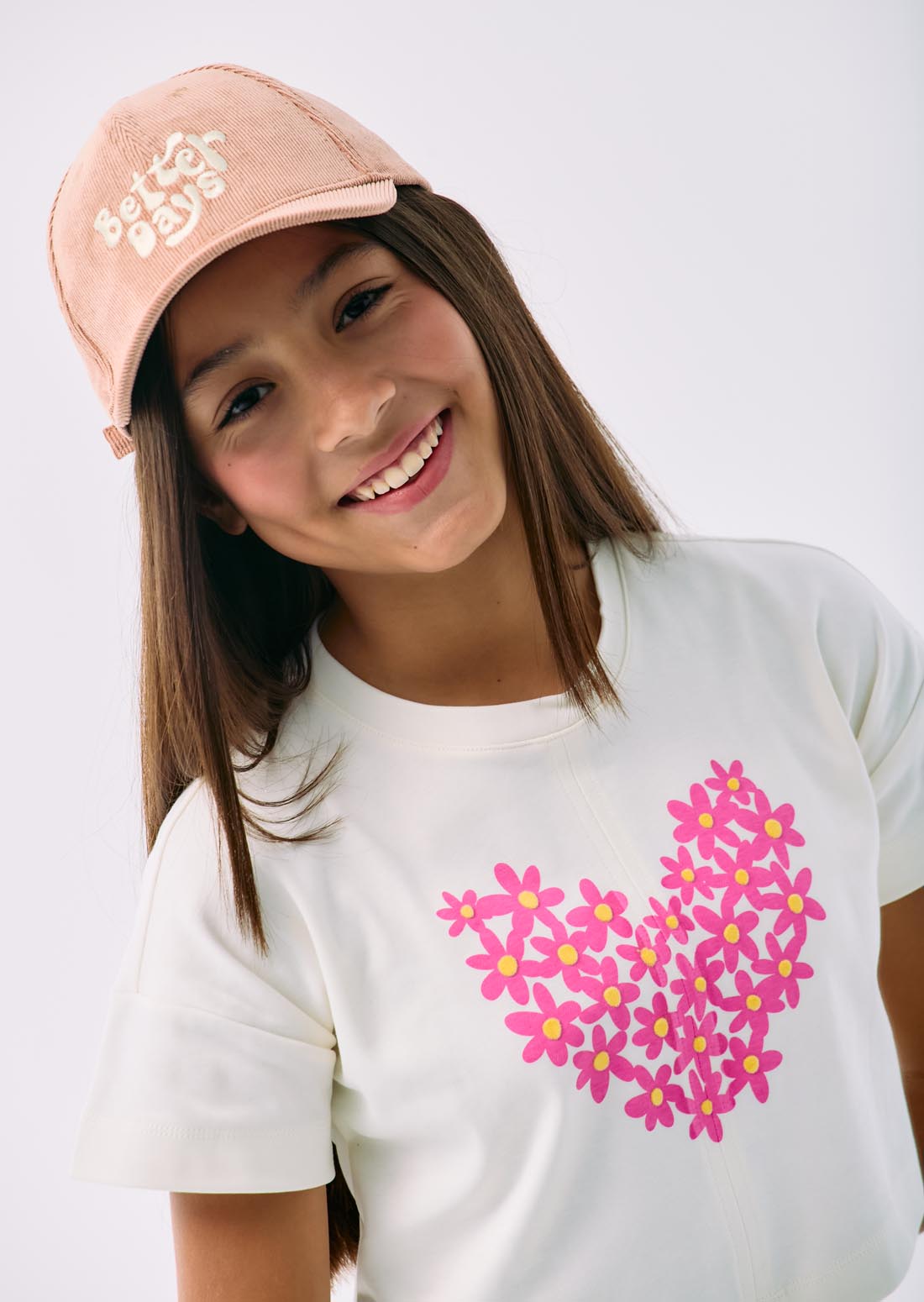 Gorra en corduroy guayaba para jóvenes
