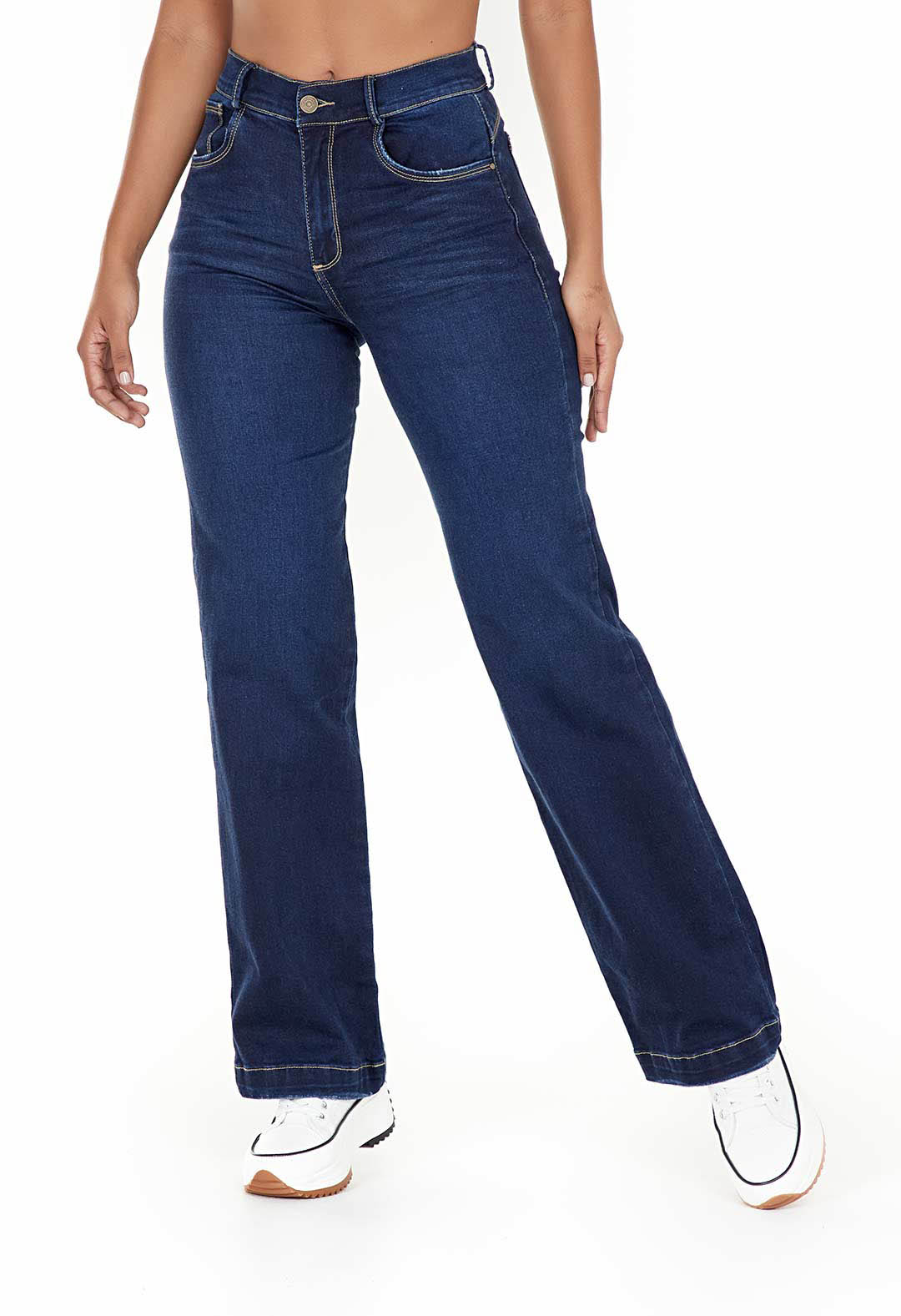 Jean reductor oscuro1 tiro alto para mujeres